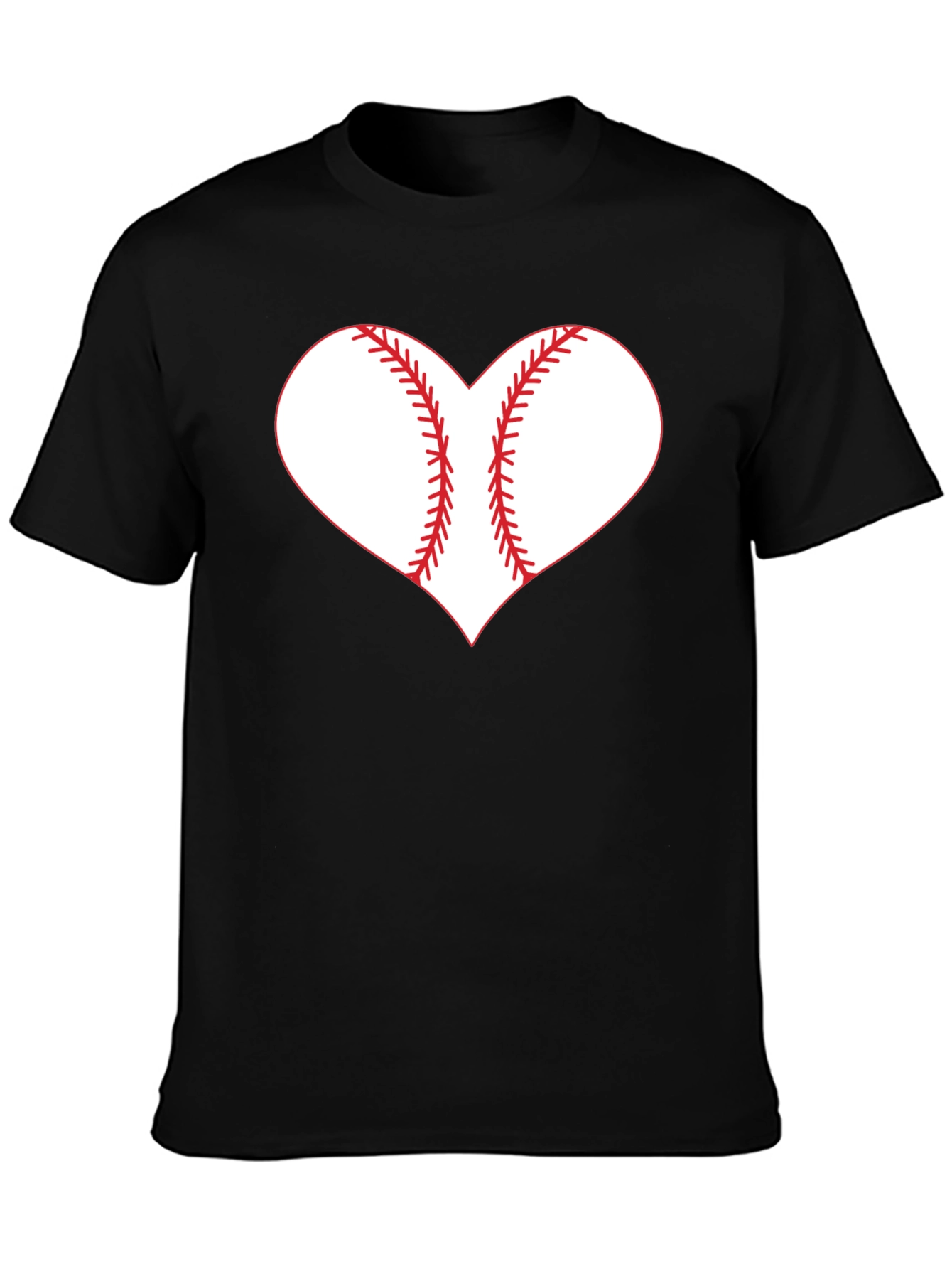 Baseball Heart Graphic Tee - Black T-Shirt