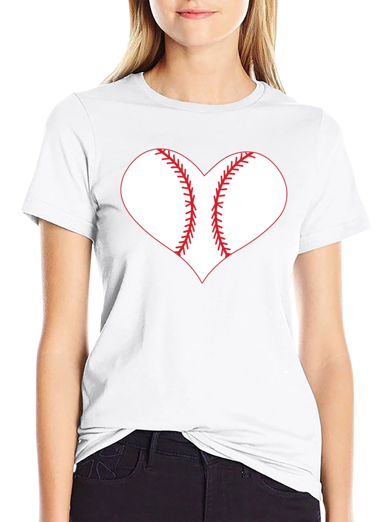 Baseball Heart Graphic Tee - Black T-Shirt