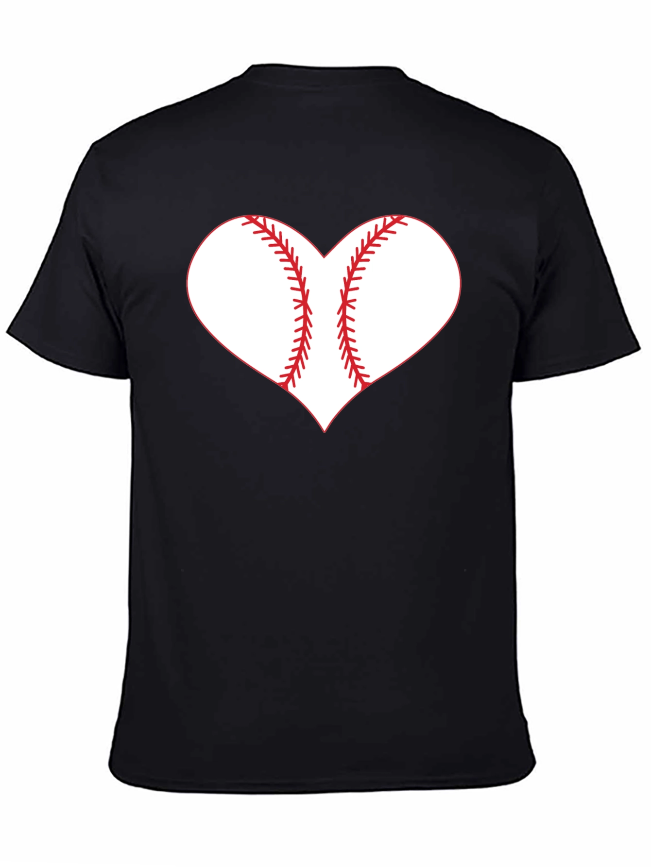 Baseball Heart Graphic Tee - Black T-Shirt