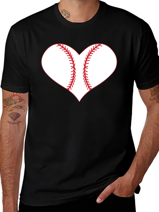Baseball Heart Graphic Tee - Black T-Shirt