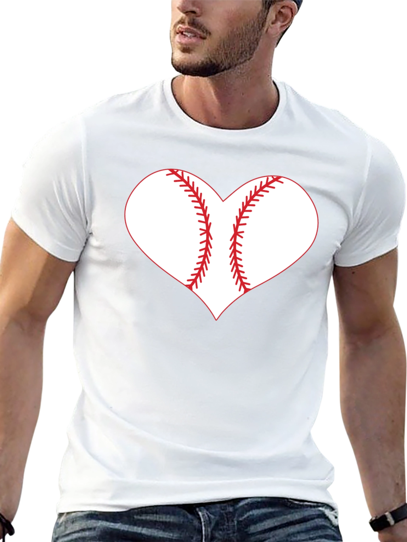 Baseball Heart Graphic Tee - Black T-Shirt