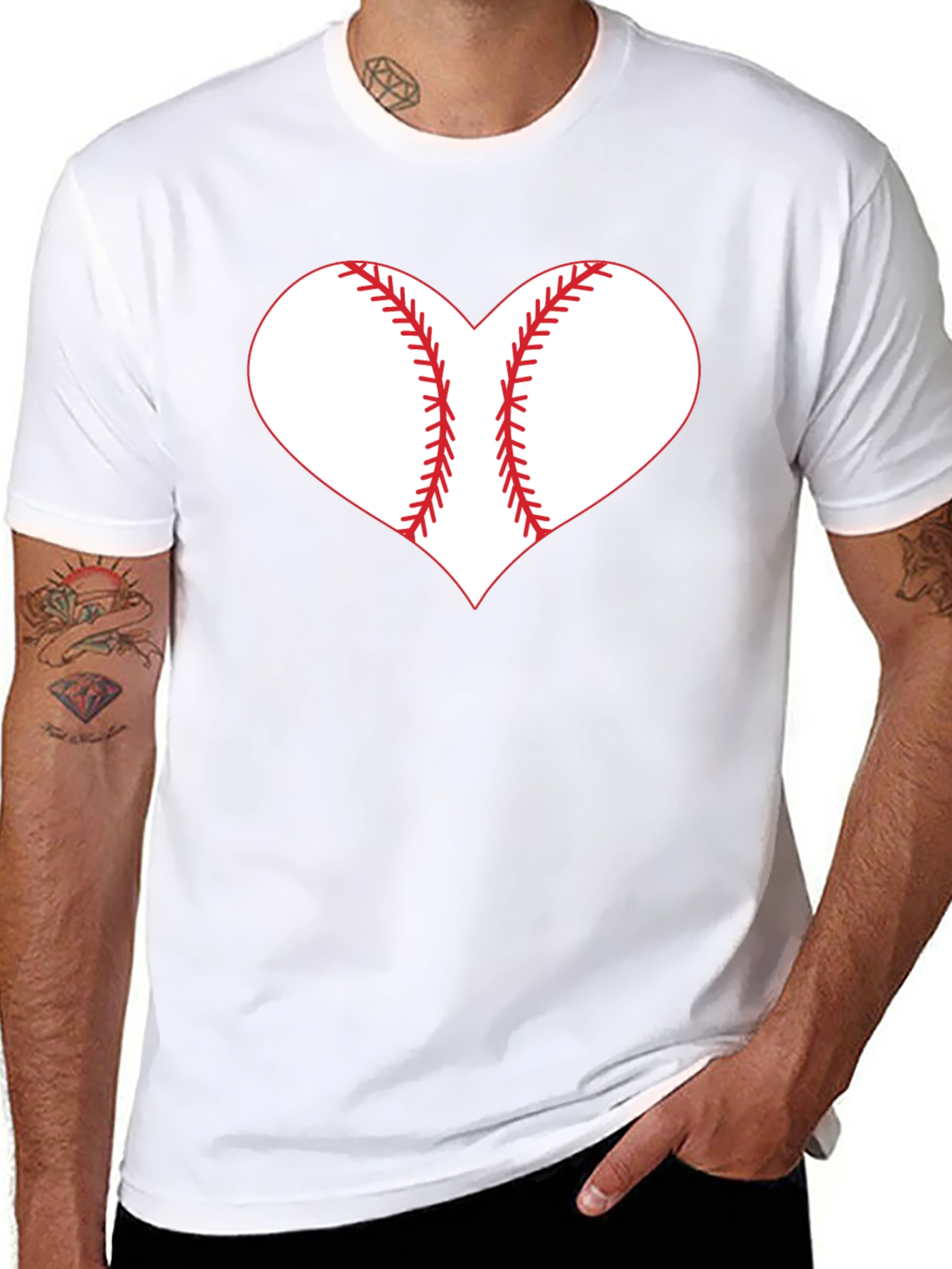Baseball Heart Graphic Tee - Black T-Shirt