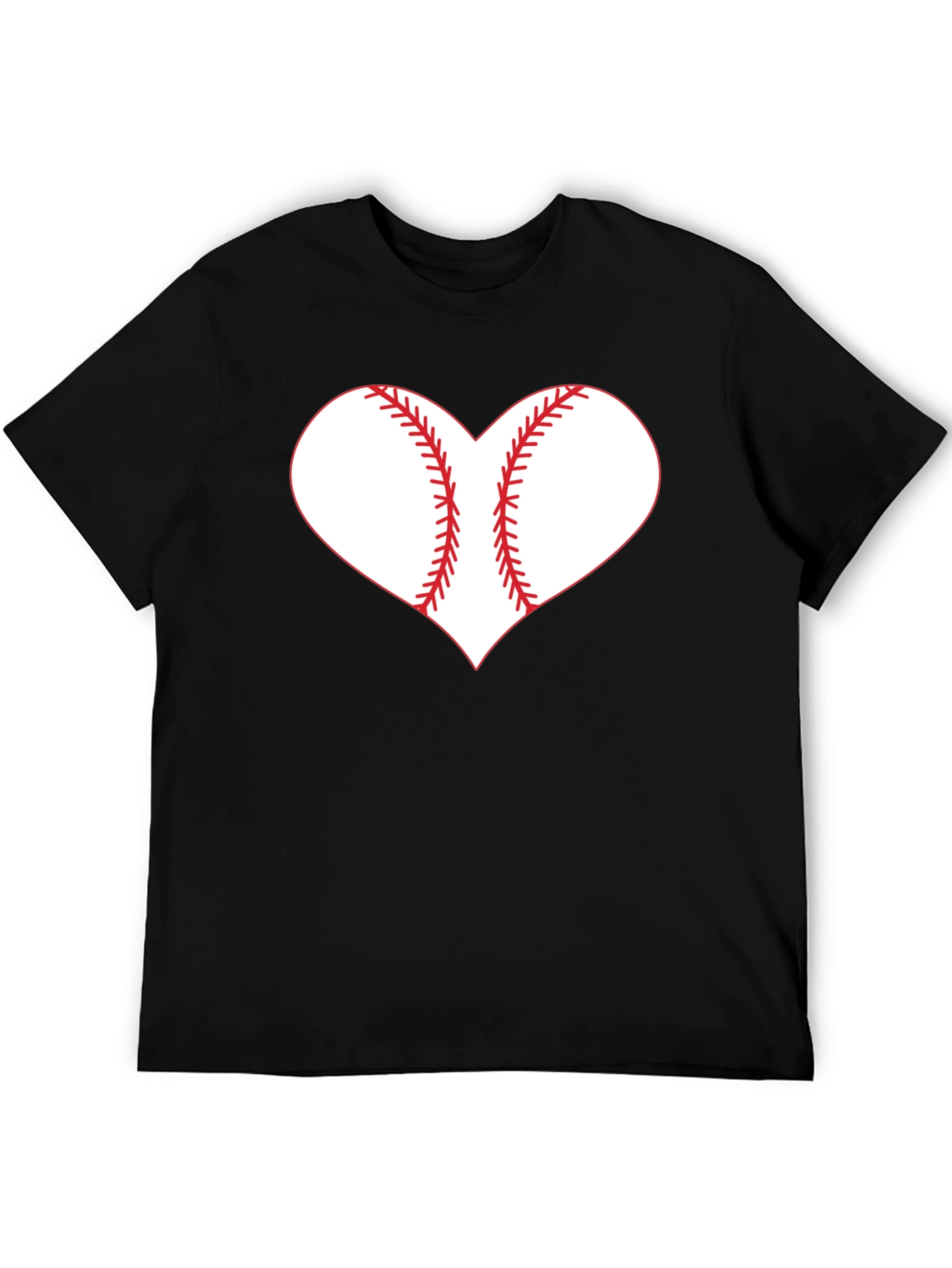 Baseball Heart Graphic Tee - Black T-Shirt