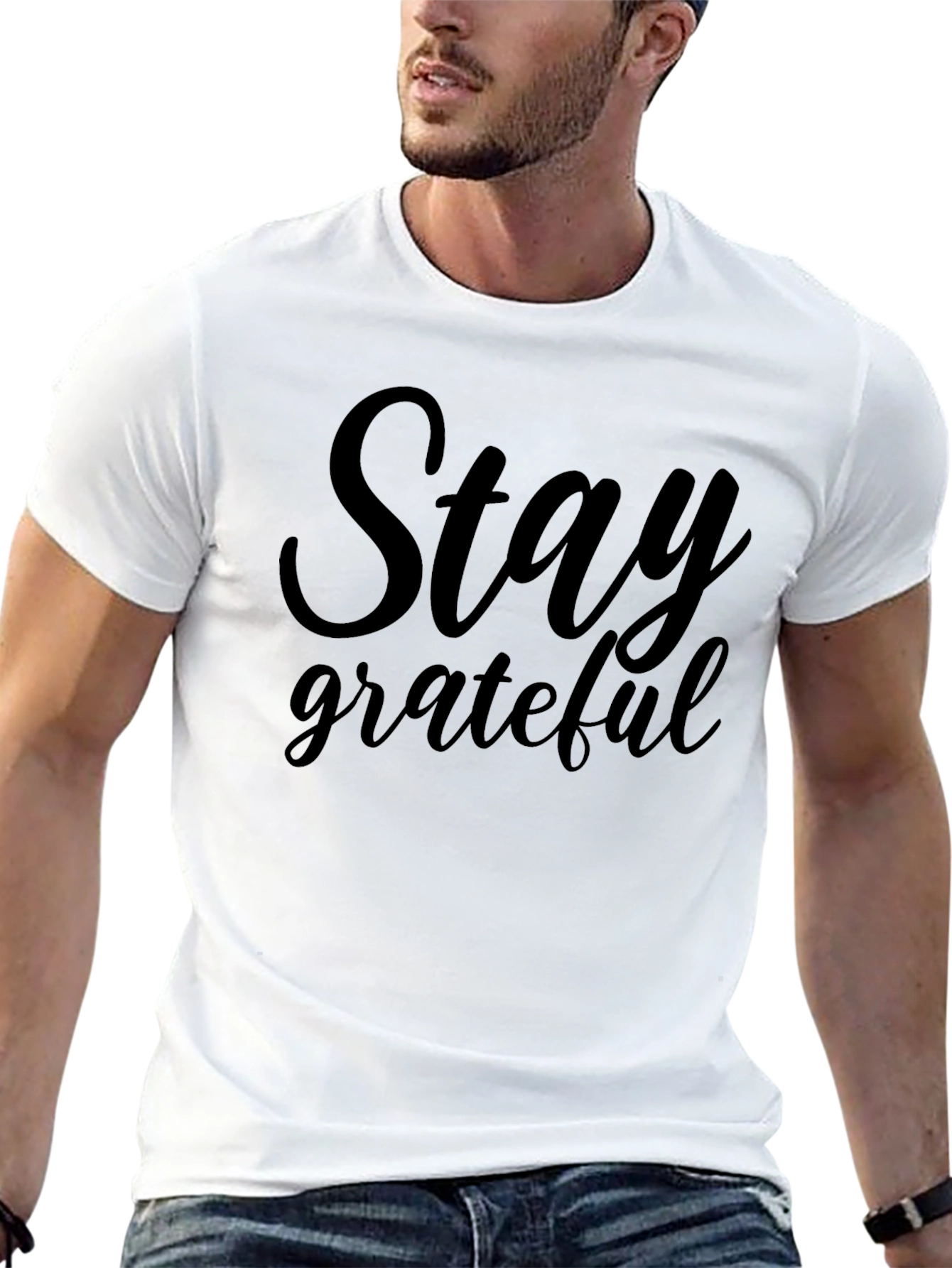 Stay Grateful Graphic Tee - Black Casual Shirt