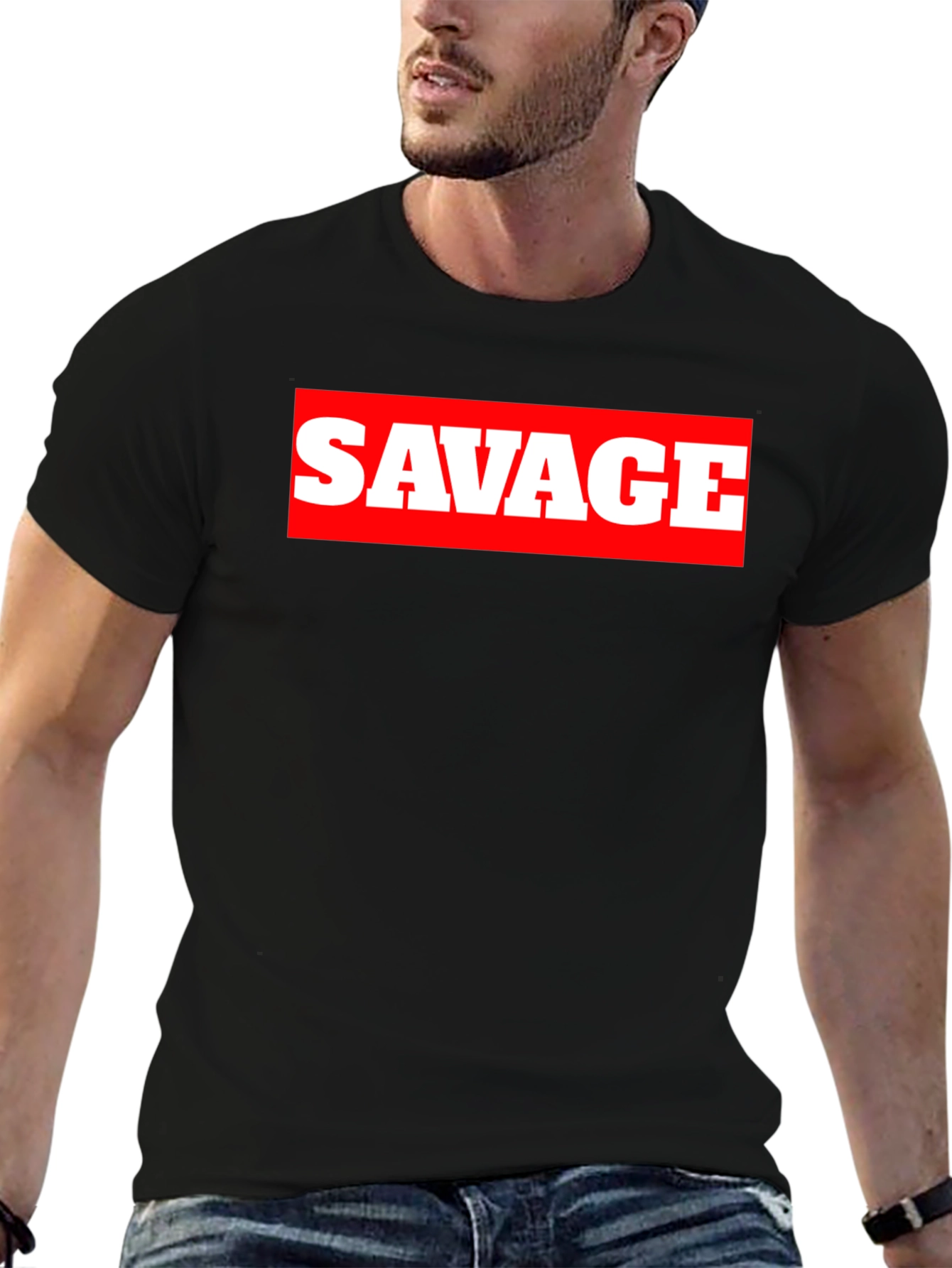Savage Graphic Print Crew Neck T-Shirt