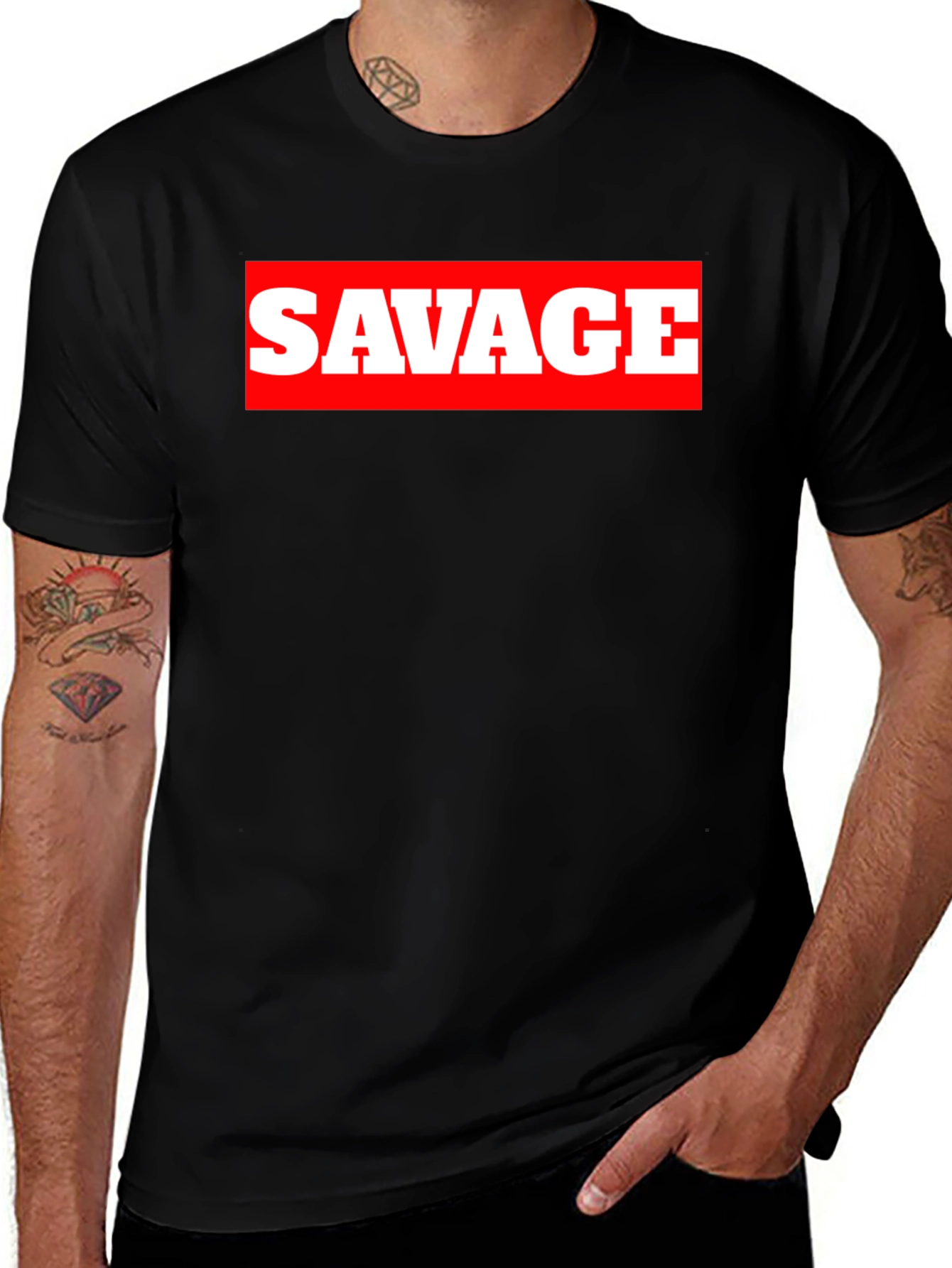 Savage Graphic Print Crew Neck T-Shirt