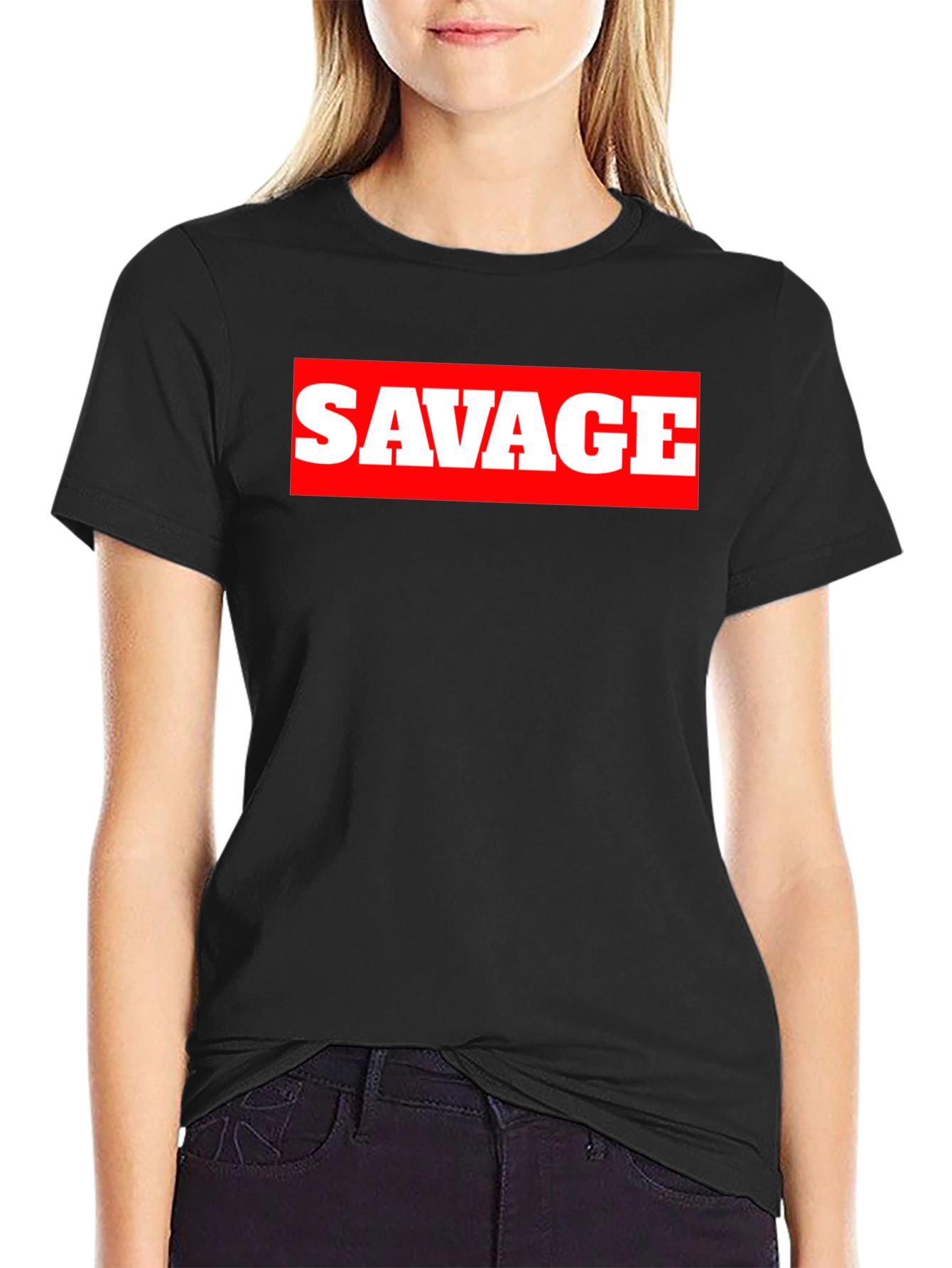 Savage Graphic Print Crew Neck T-Shirt