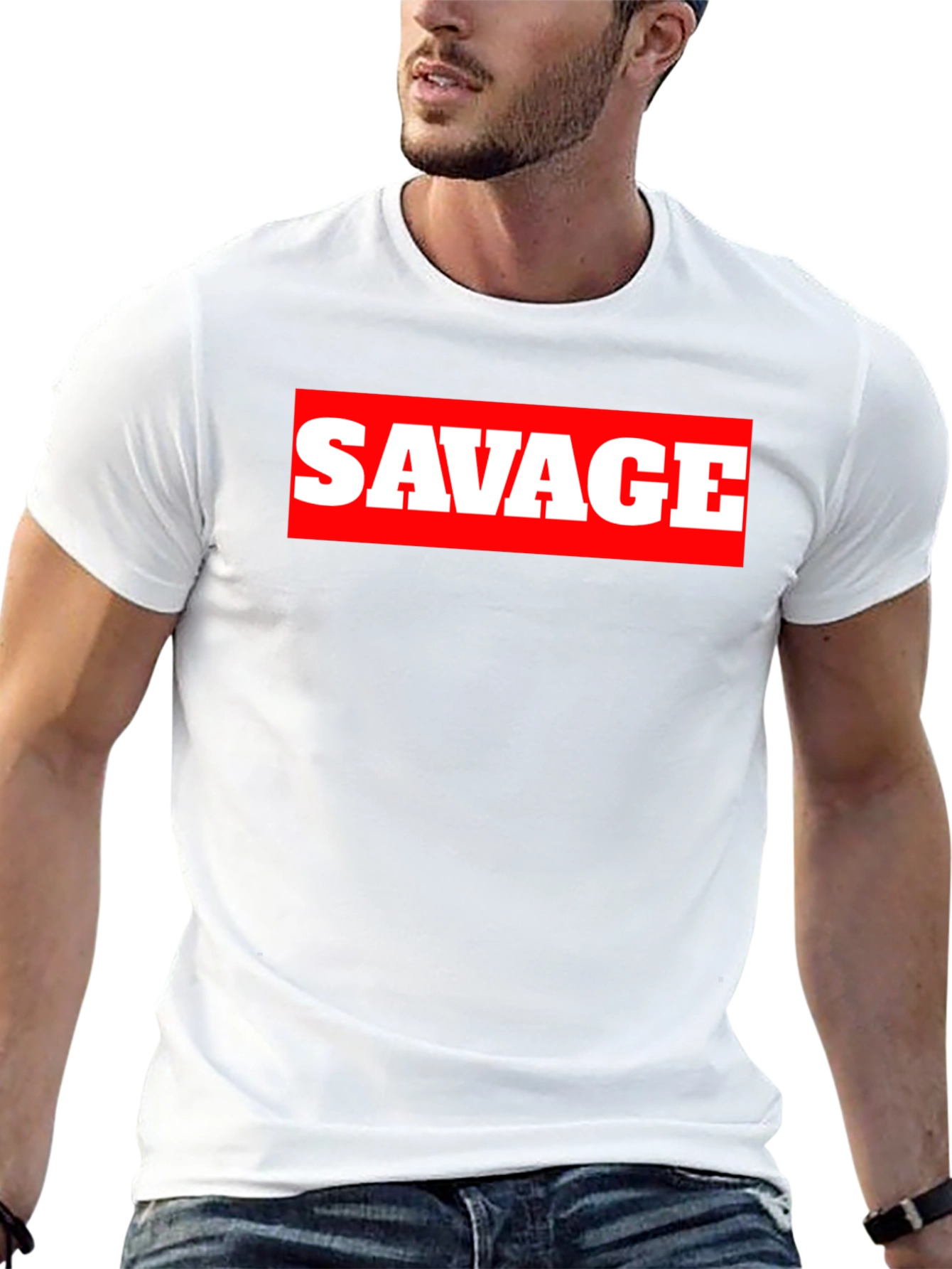 Savage Graphic Print Crew Neck T-Shirt