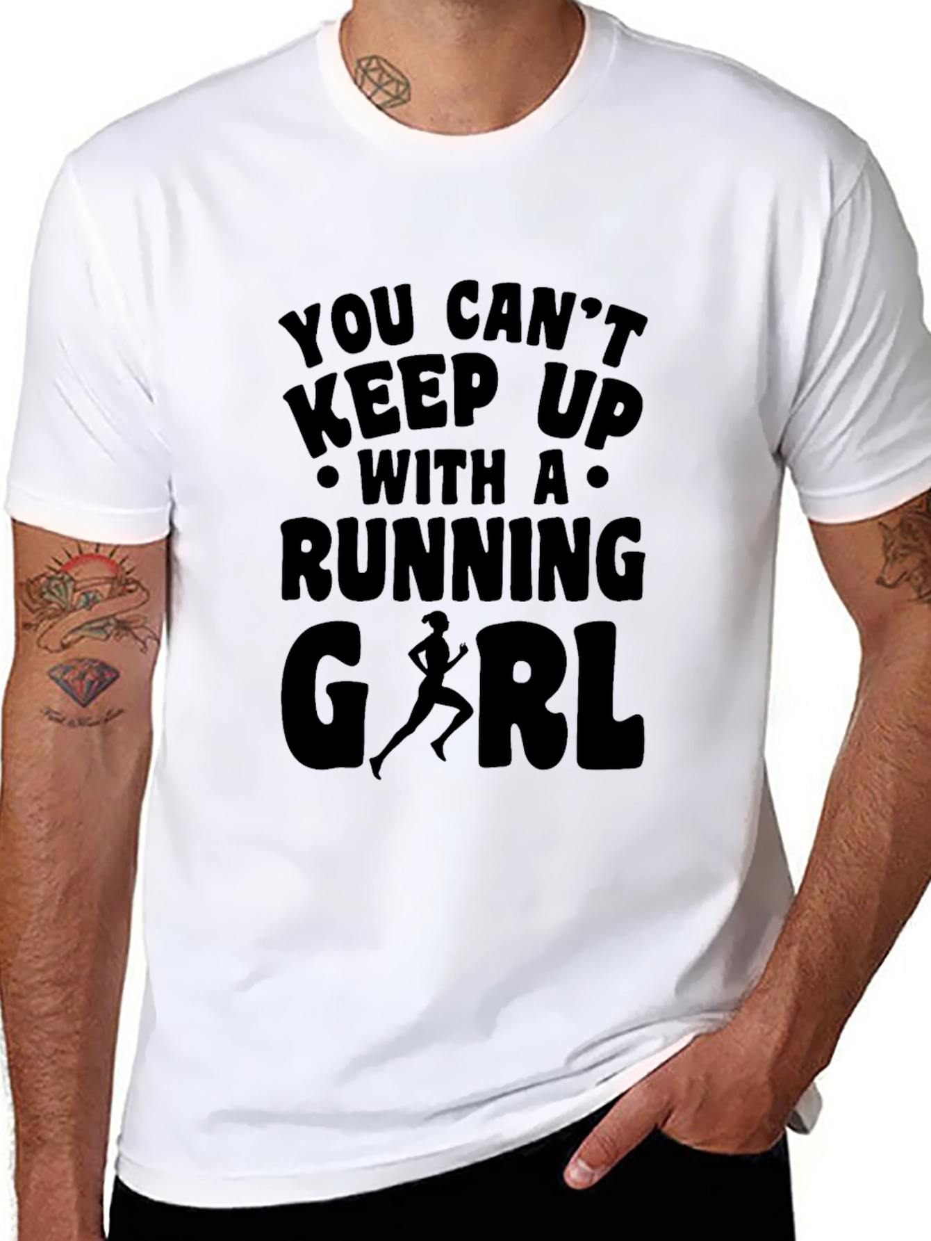 Running Girl Graphic Print T-Shirt