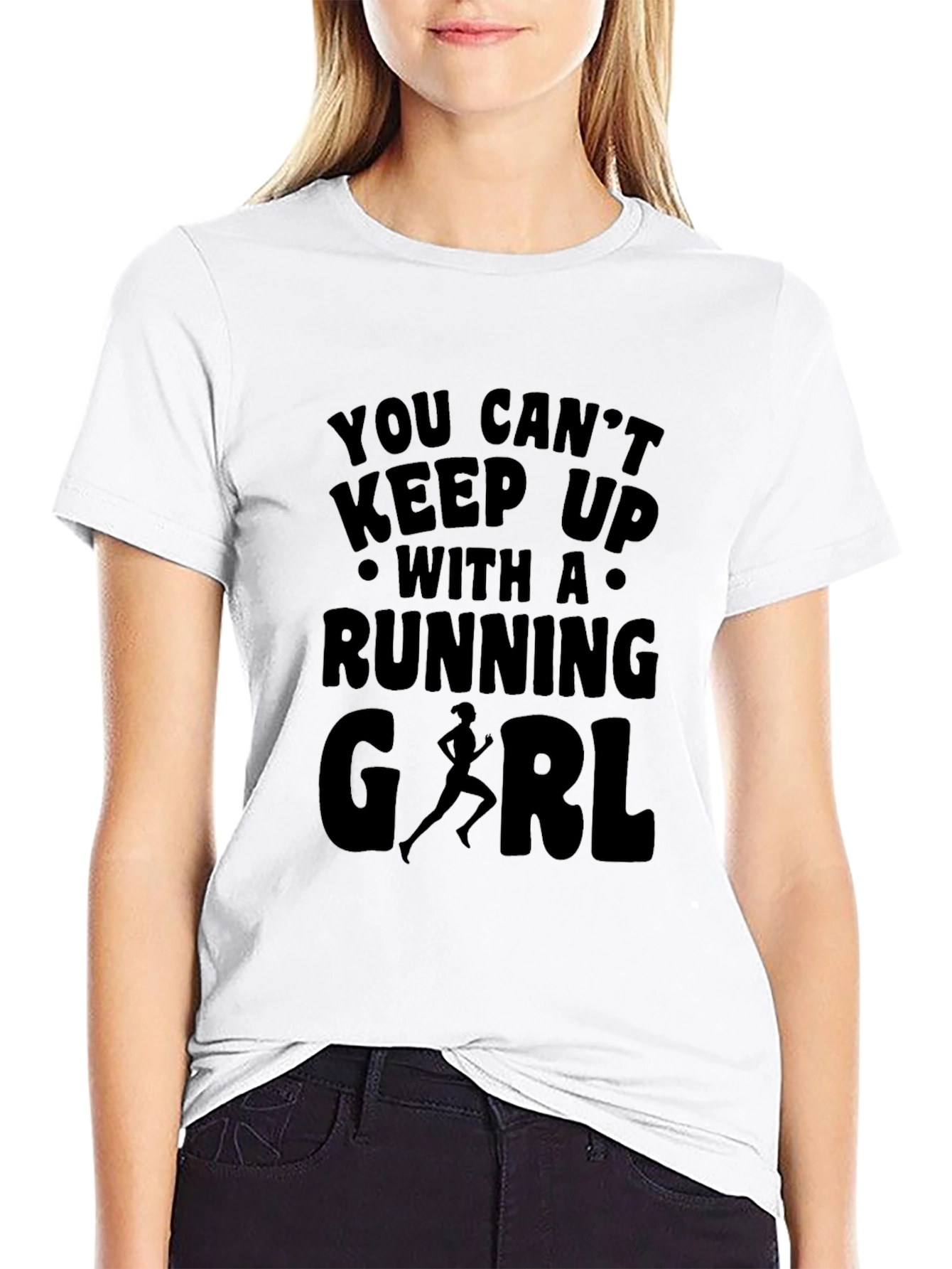 Running Girl Graphic Print T-Shirt