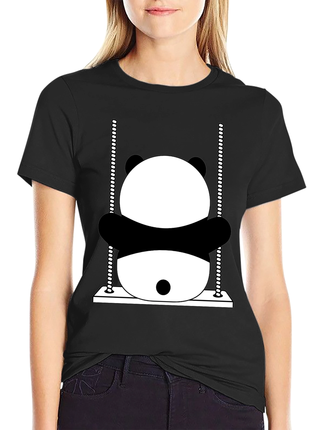 Panda Swing Graphic T-Shirt - Fun & Unique Design
