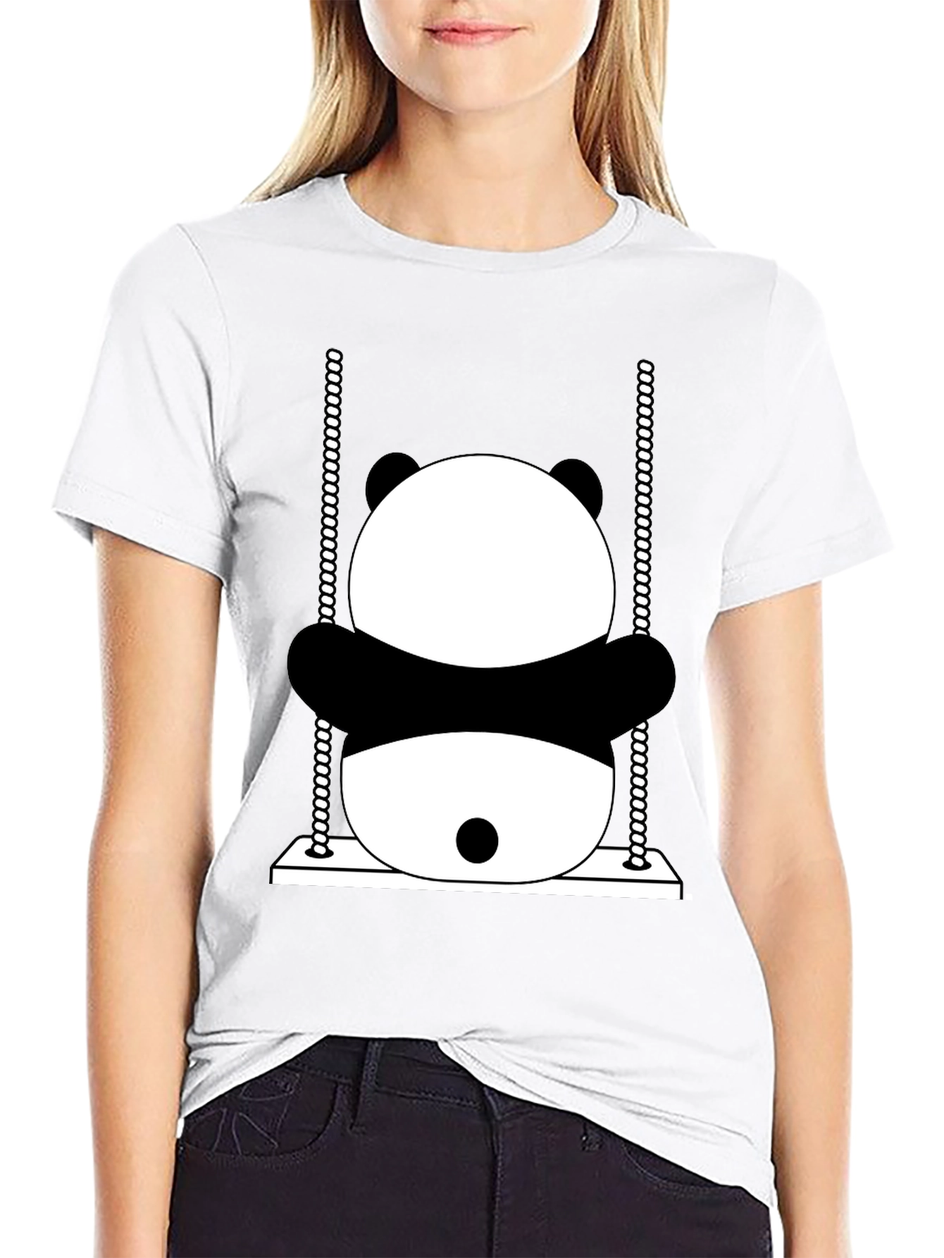 Panda Swing Graphic T-Shirt - Fun & Unique Design