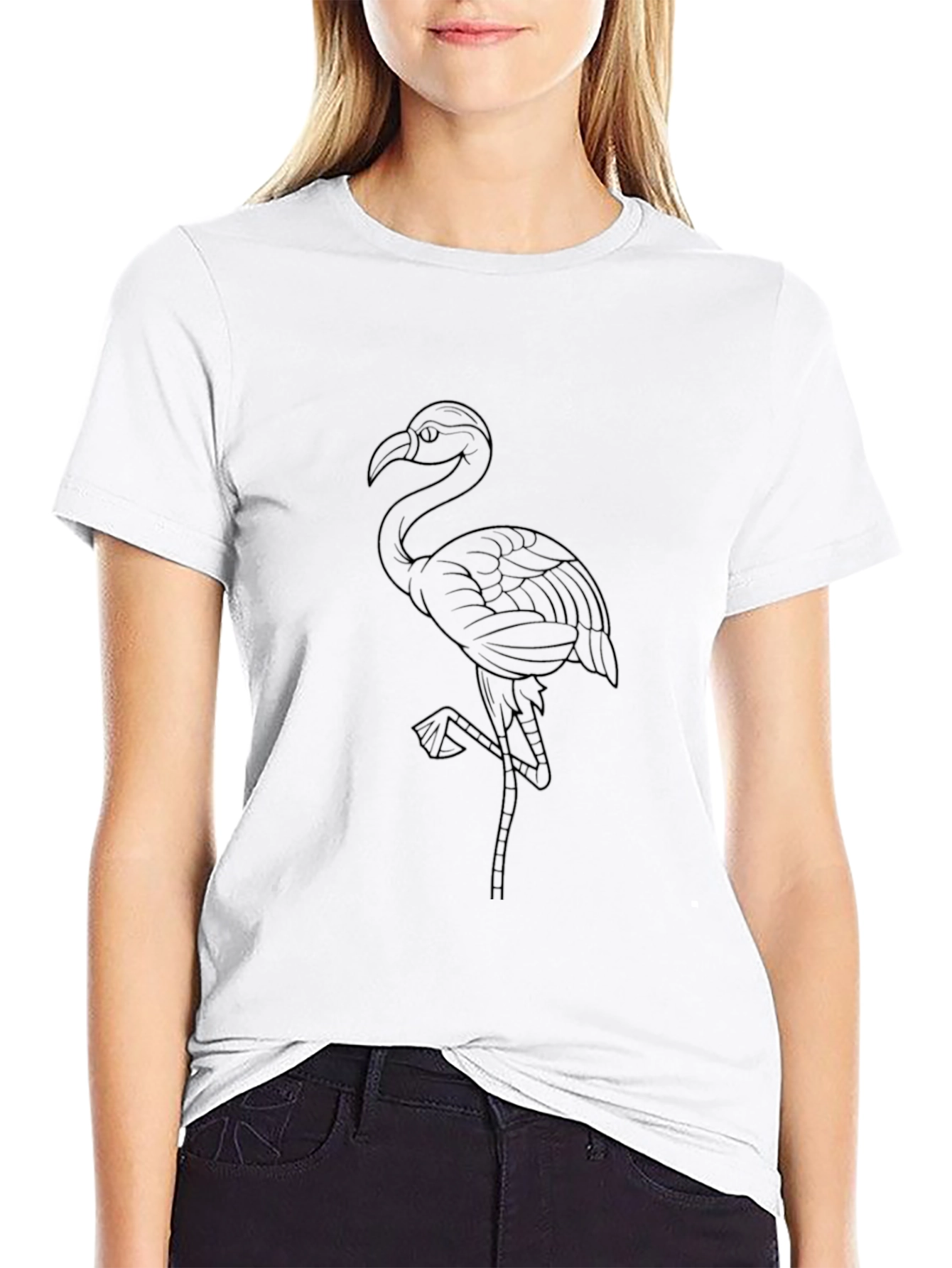 Mens Black Flamingo Graphic T-Shirt
