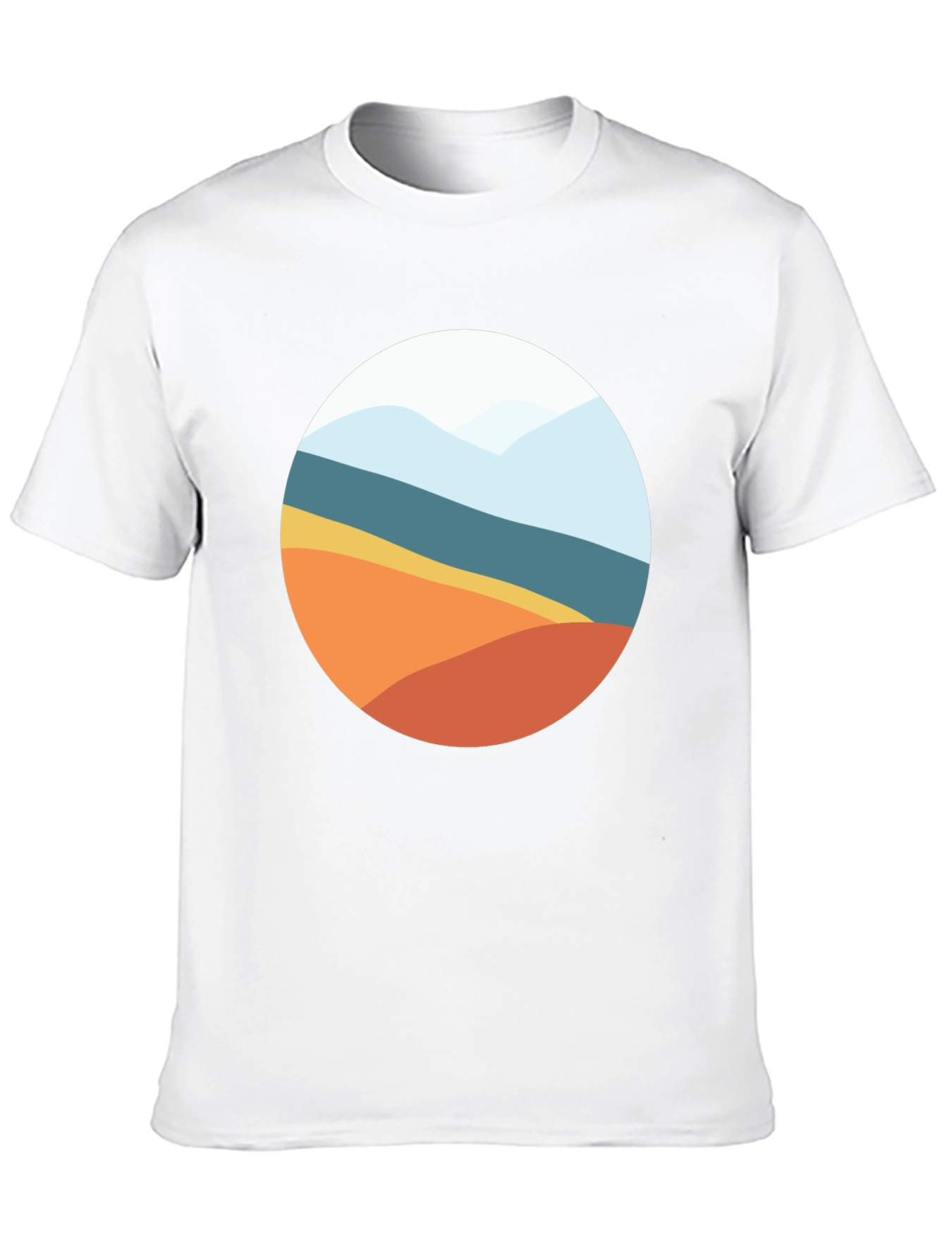 Abstract Landscape Graphic Tee - Modern Casual Shirt