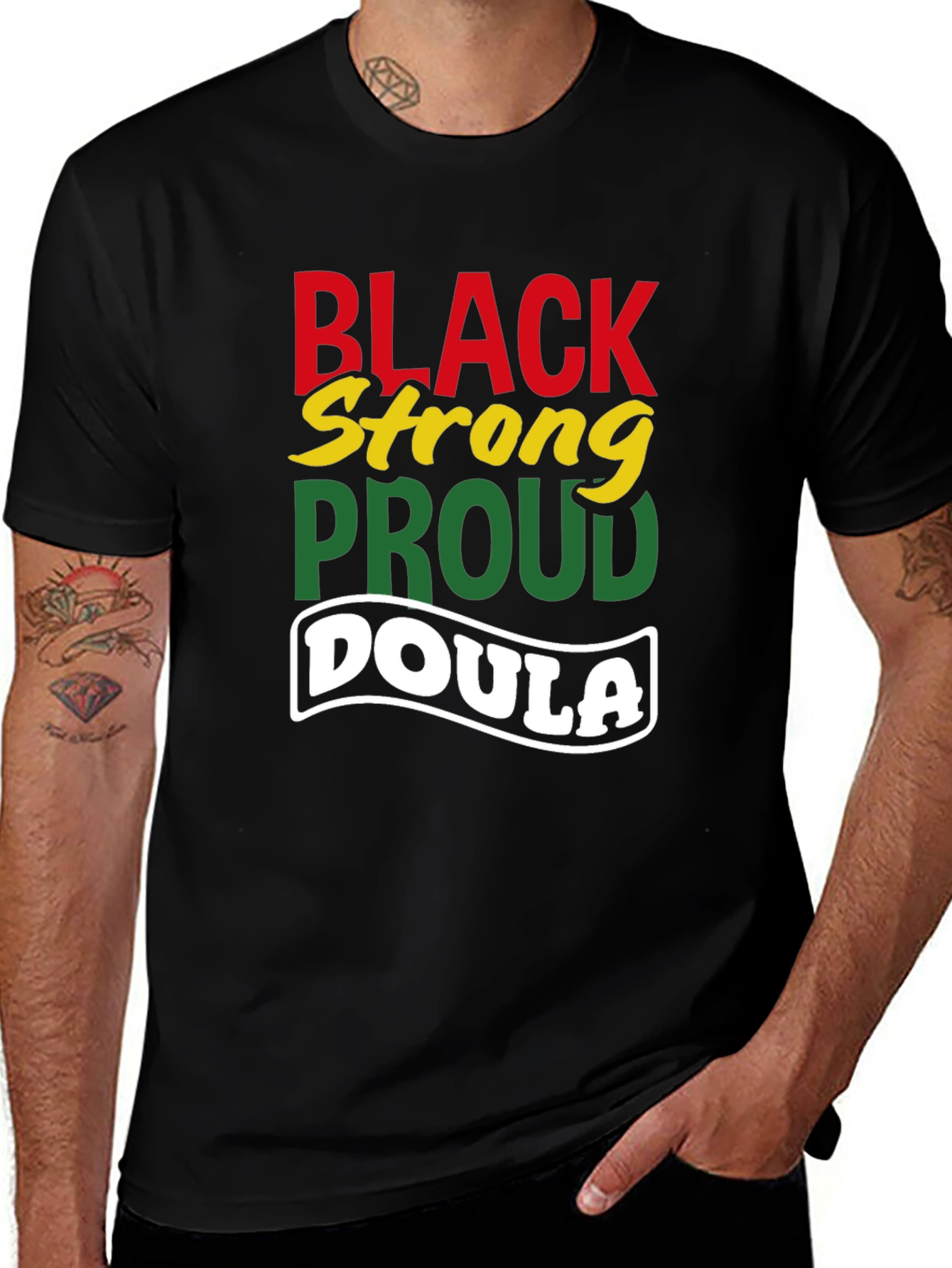 Black Strong Proud Doula T-Shirt