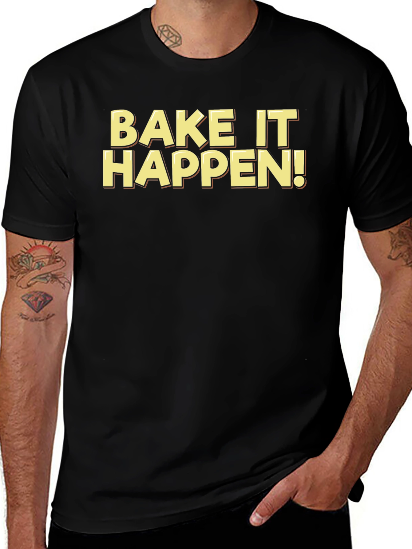 Bake It Happen! Black Graphic Tee