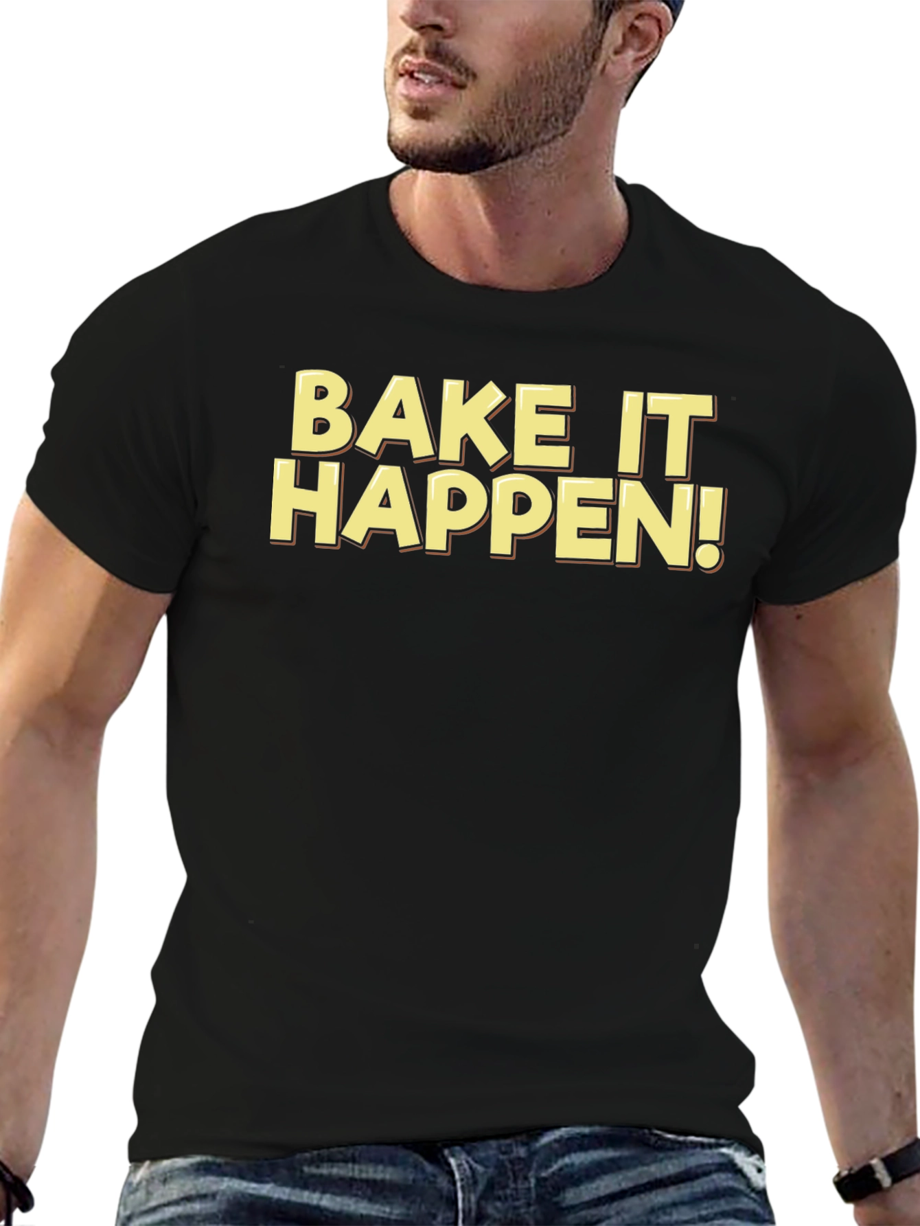 Bake It Happen! Black Graphic Tee