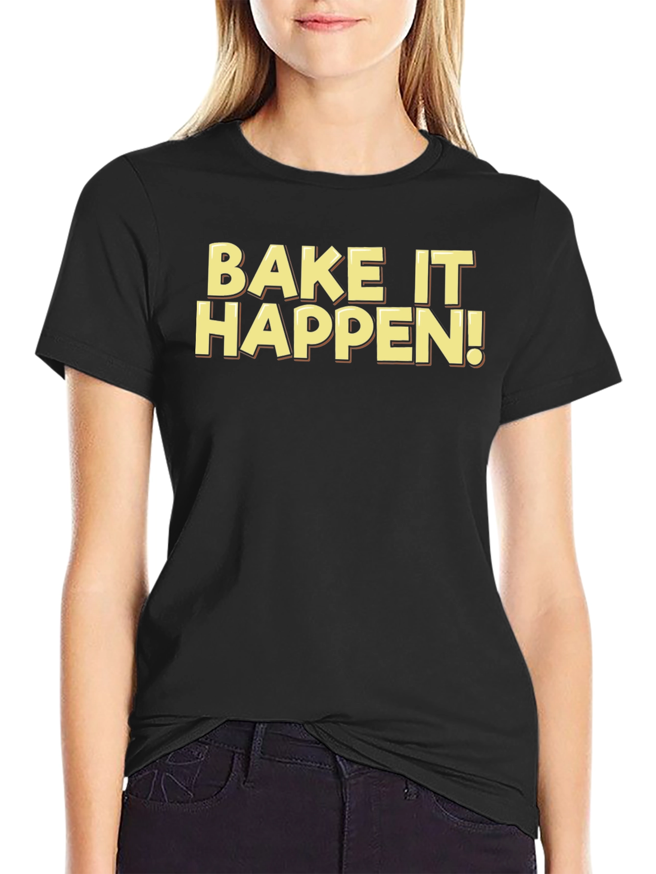 Bake It Happen! Black Graphic Tee