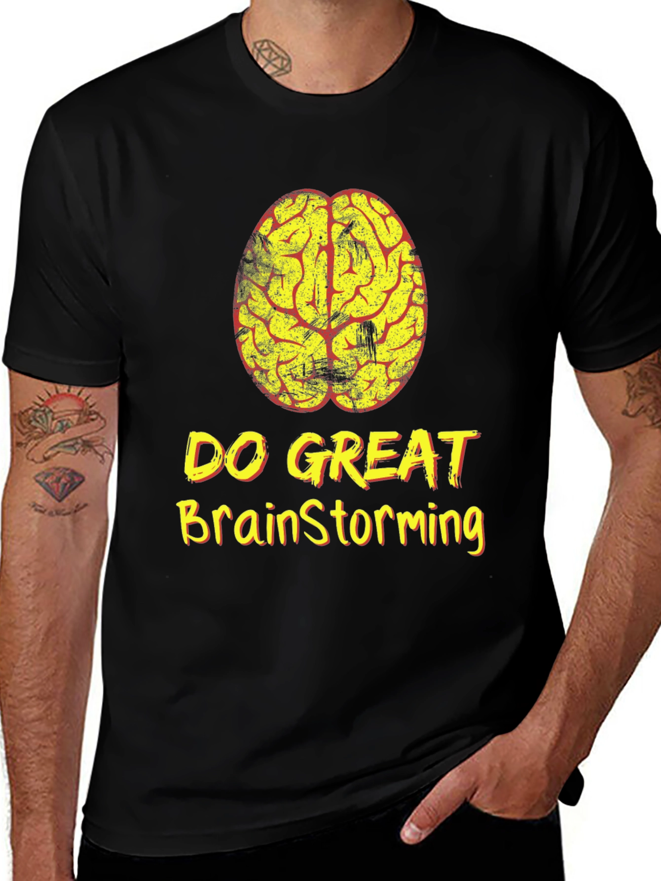 Brainstorming T-Shirt - Do Great - Black Cotton