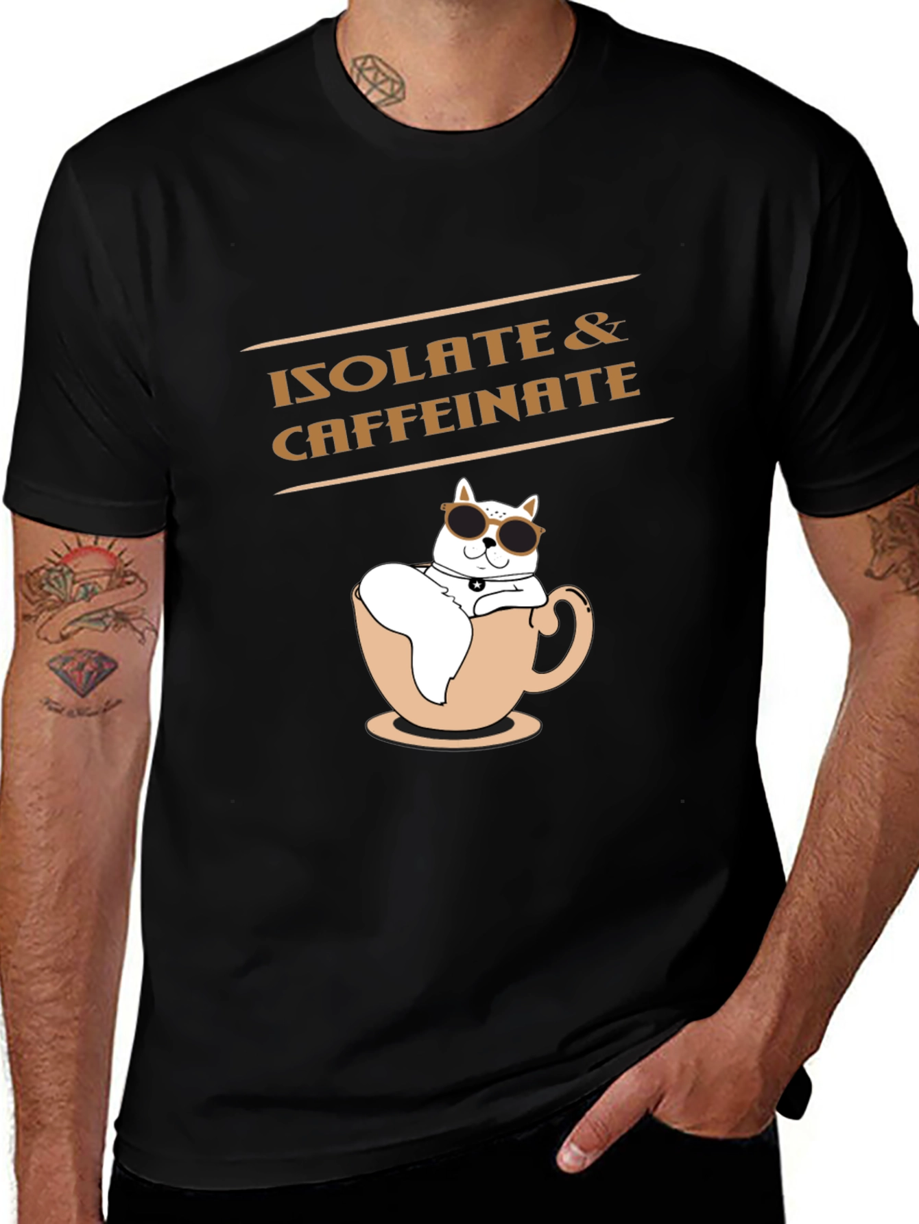 Isolate & Caffeinate Black T-Shirt