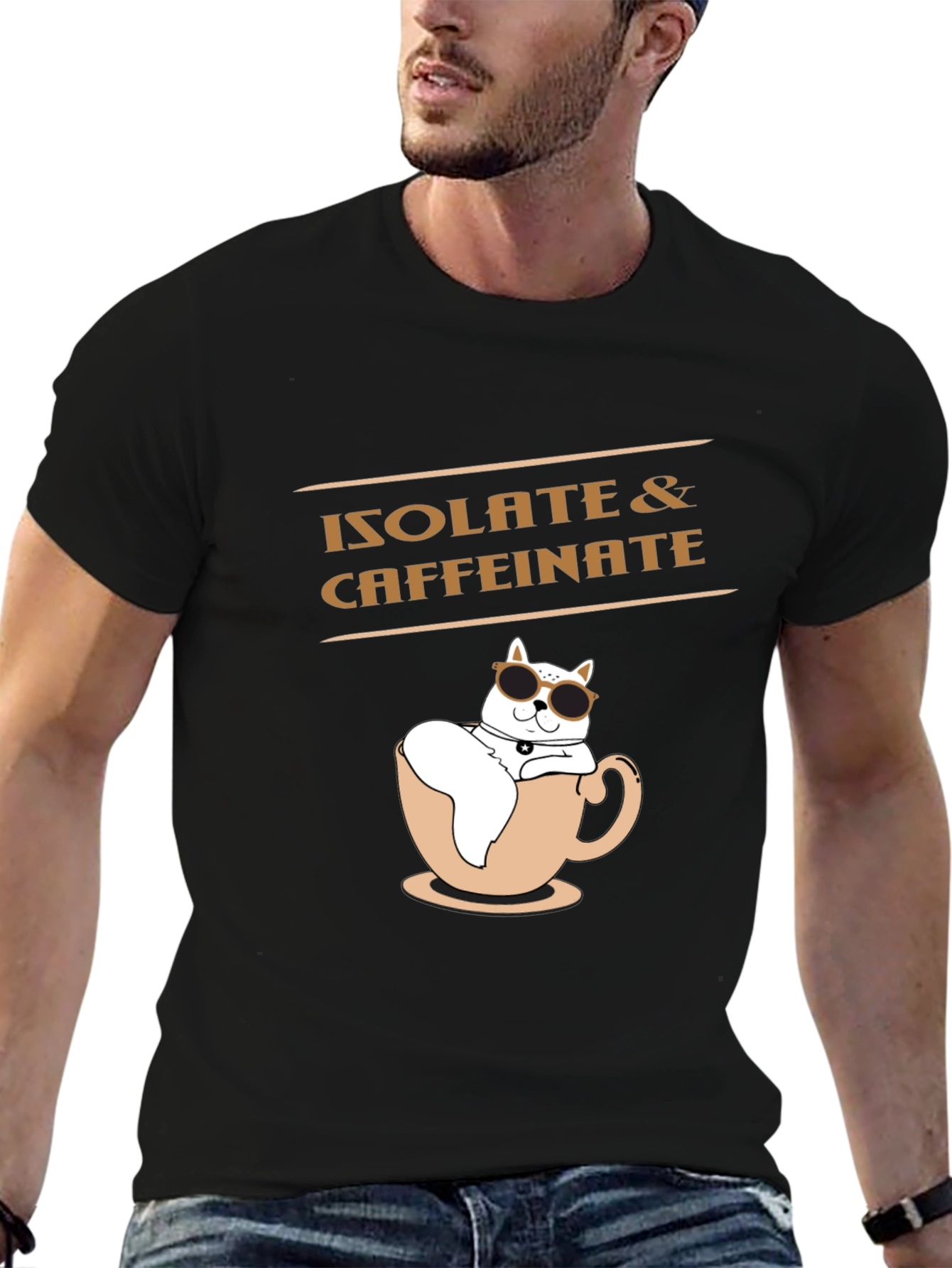 Isolate & Caffeinate Black T-Shirt