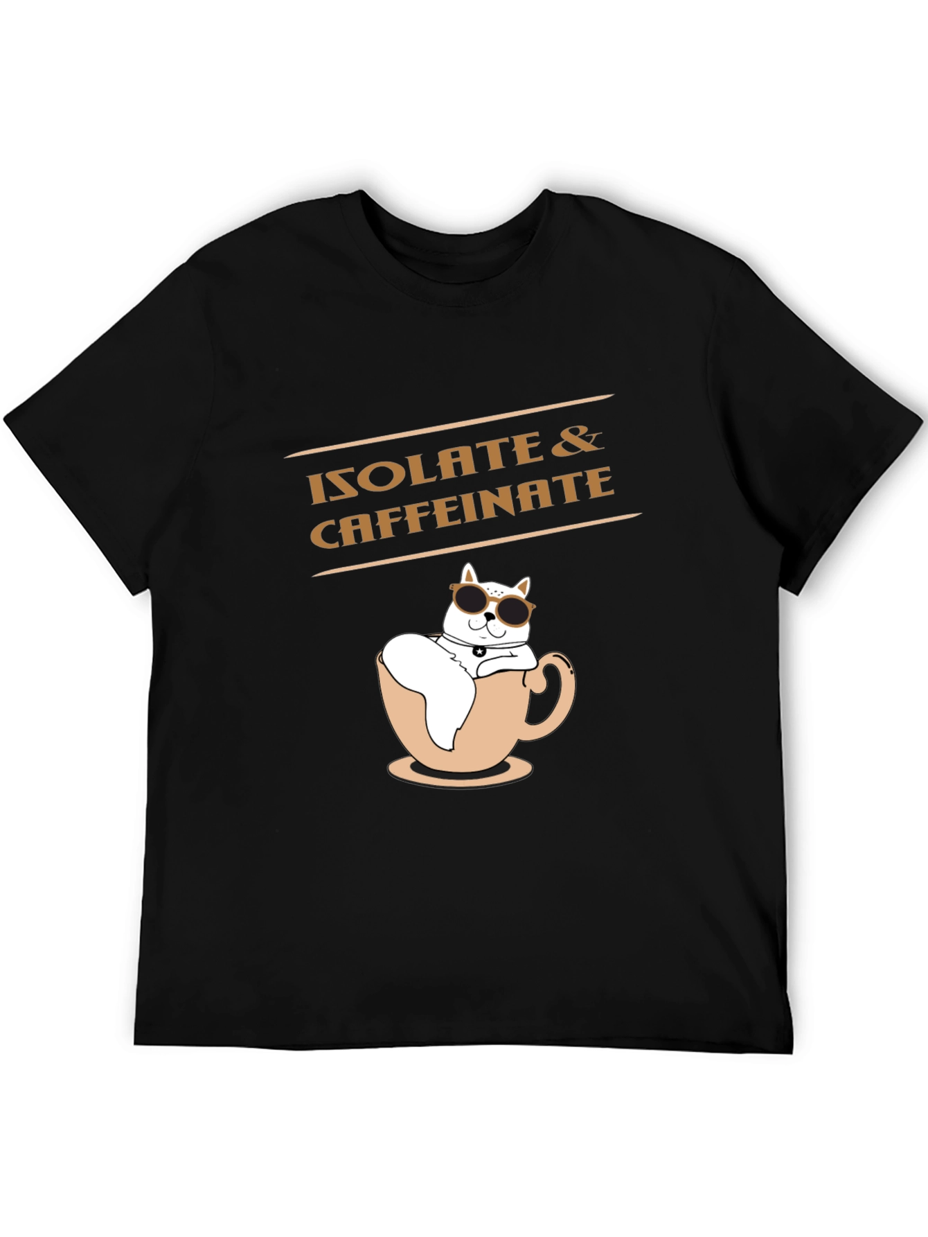 Isolate & Caffeinate Black T-Shirt