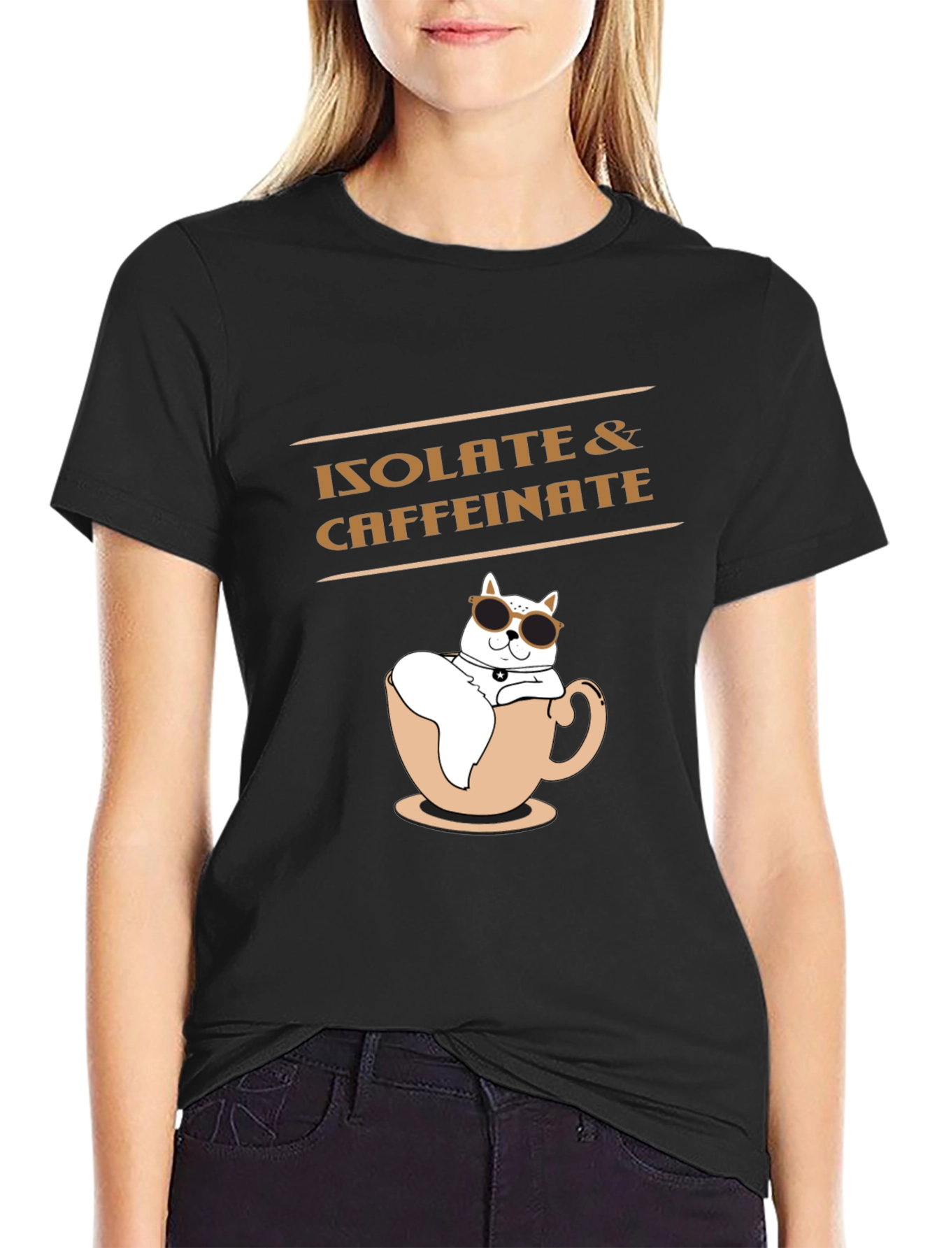 Isolate & Caffeinate Black T-Shirt