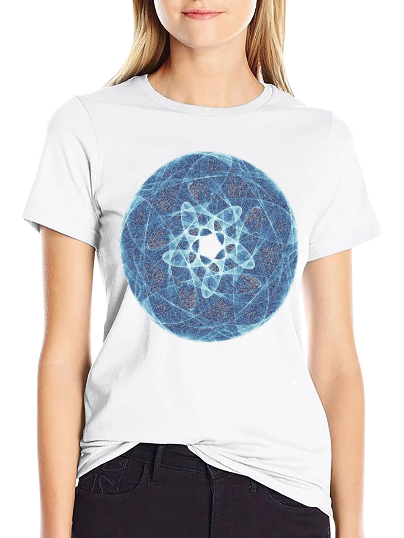 Abstract Blue Graphic Print T-Shirt