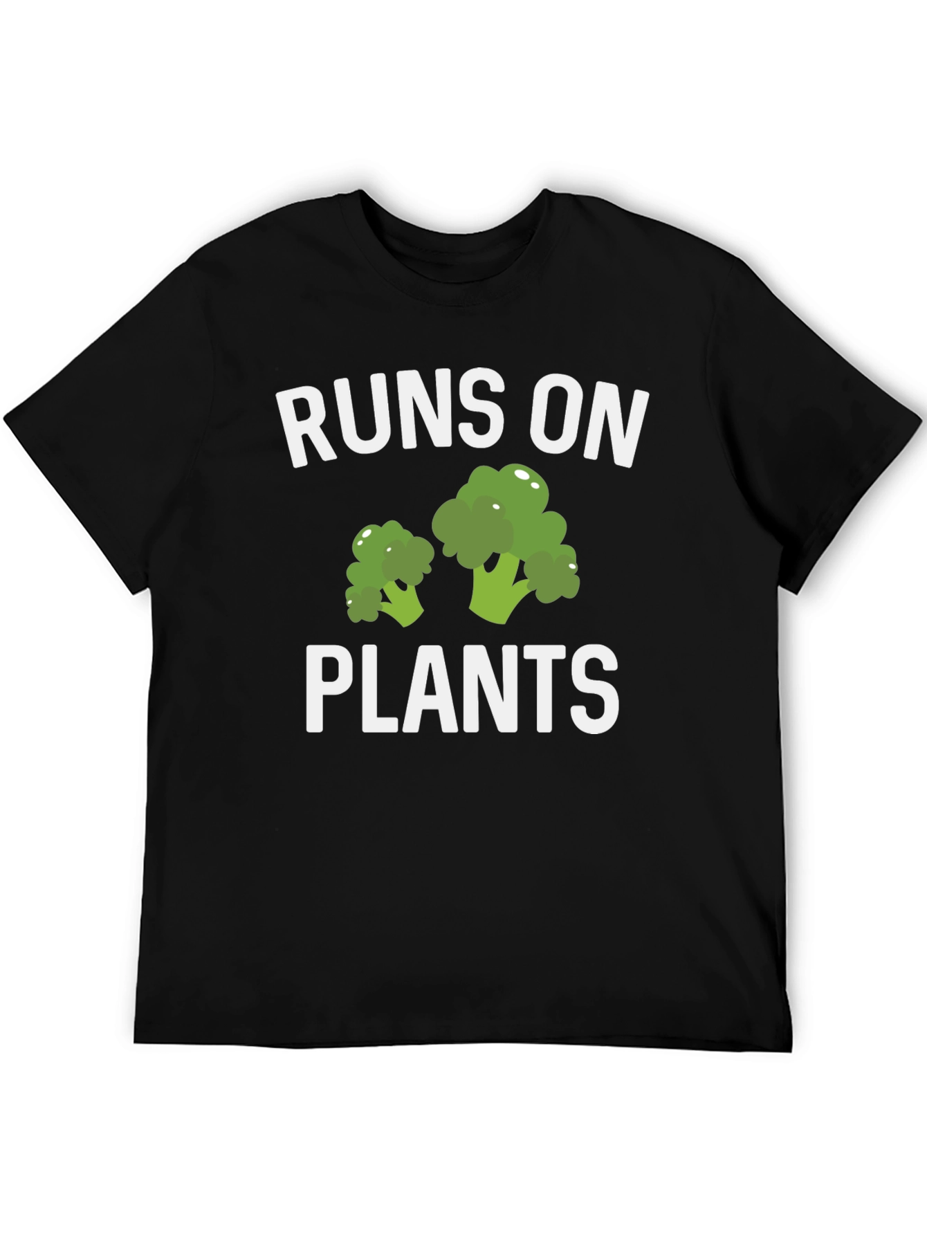 Runs On Plants T-Shirt Vegan Broccoli Graphic Tee