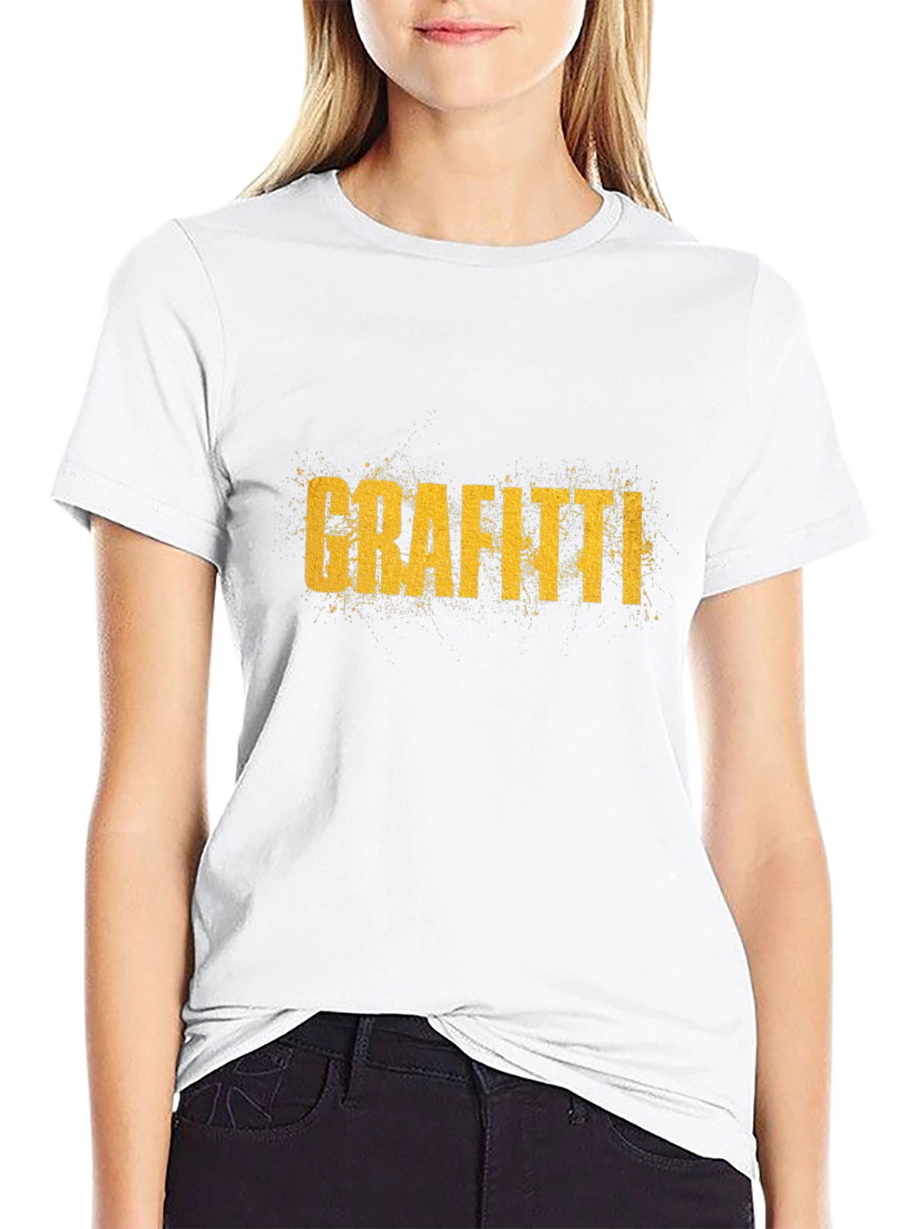 Grafitti Graphic Print Crew Neck T-Shirt