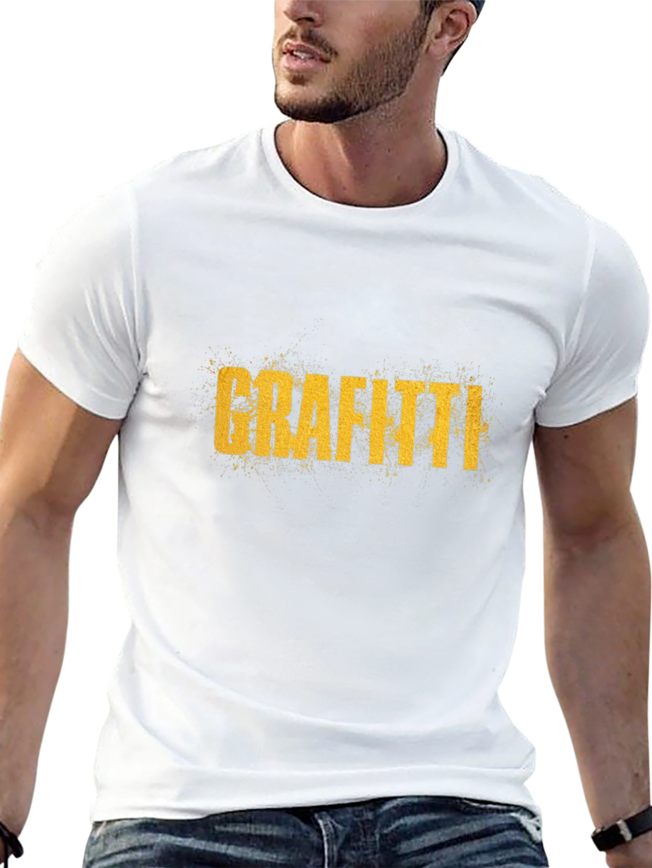 Grafitti Graphic Print Crew Neck T-Shirt