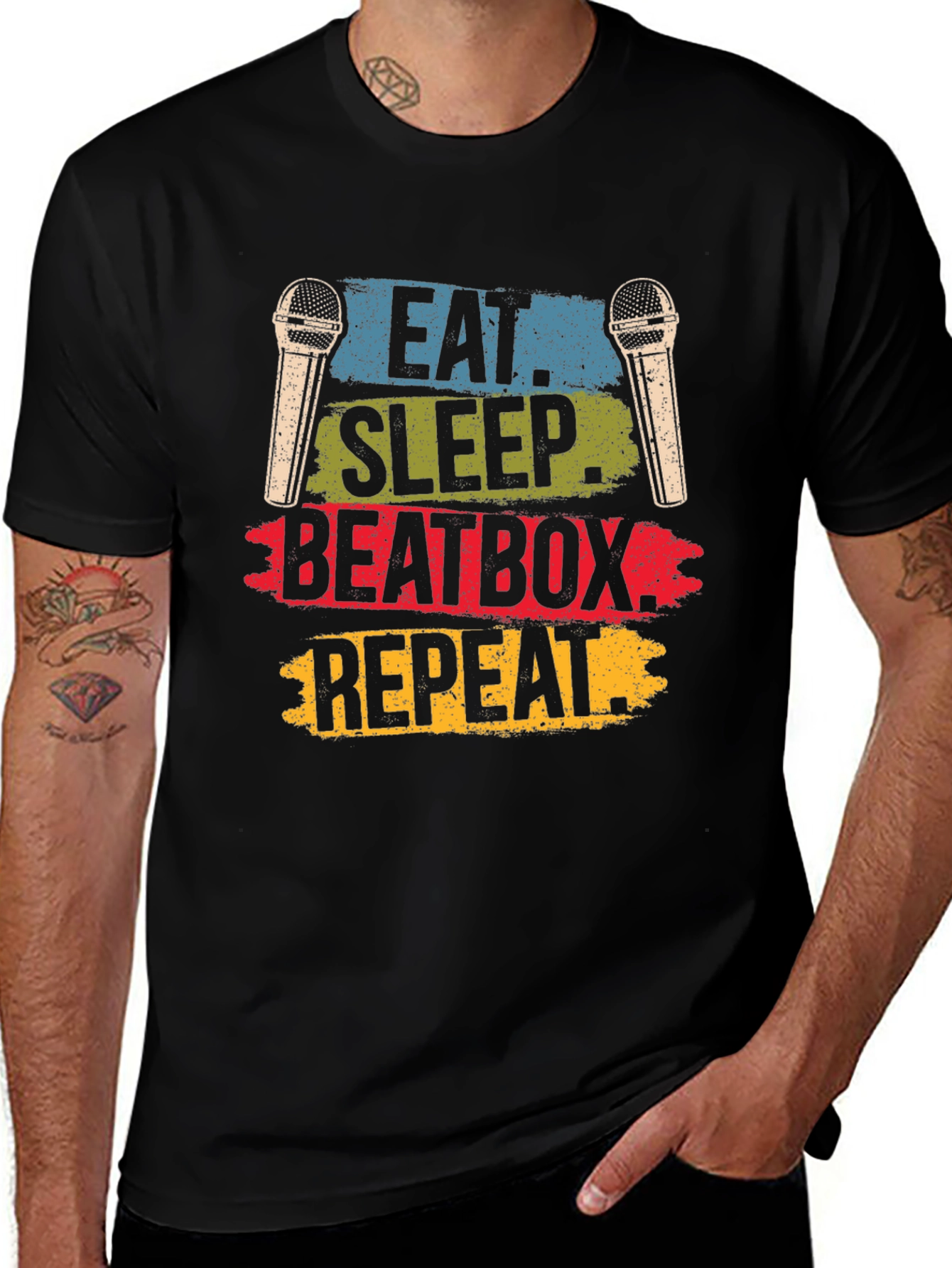 Eat Sleep Beatbox Repeat Graphic T-Shirt