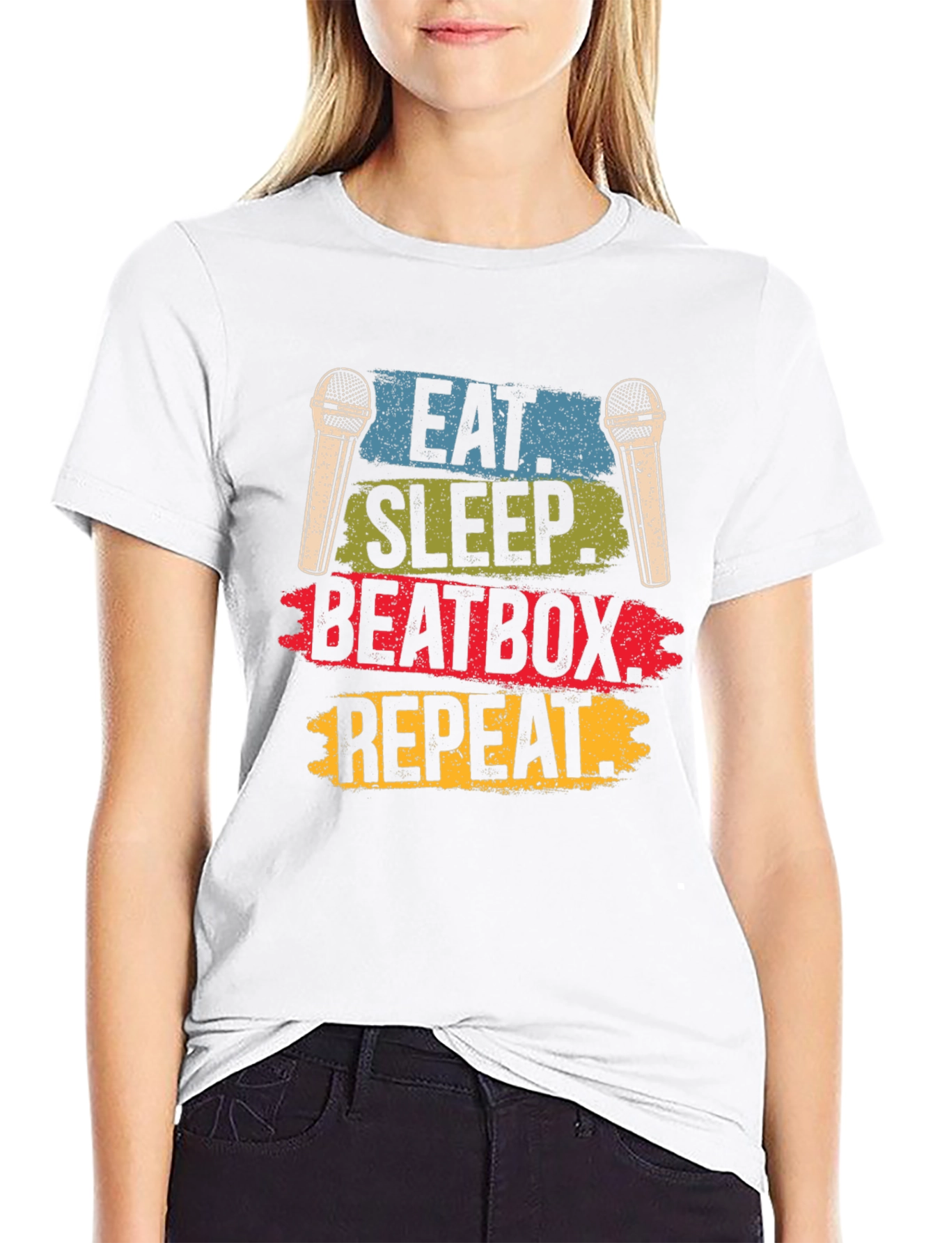 Eat Sleep Beatbox Repeat Graphic T-Shirt