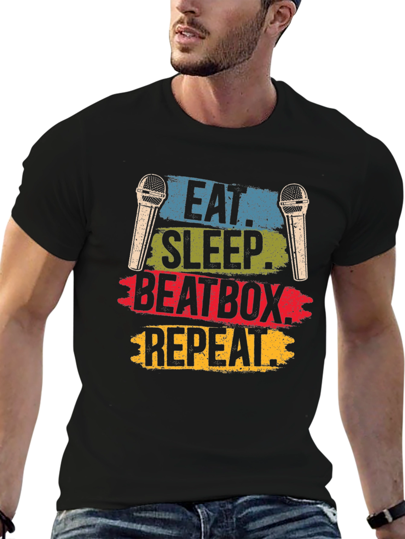 Eat Sleep Beatbox Repeat Graphic T-Shirt