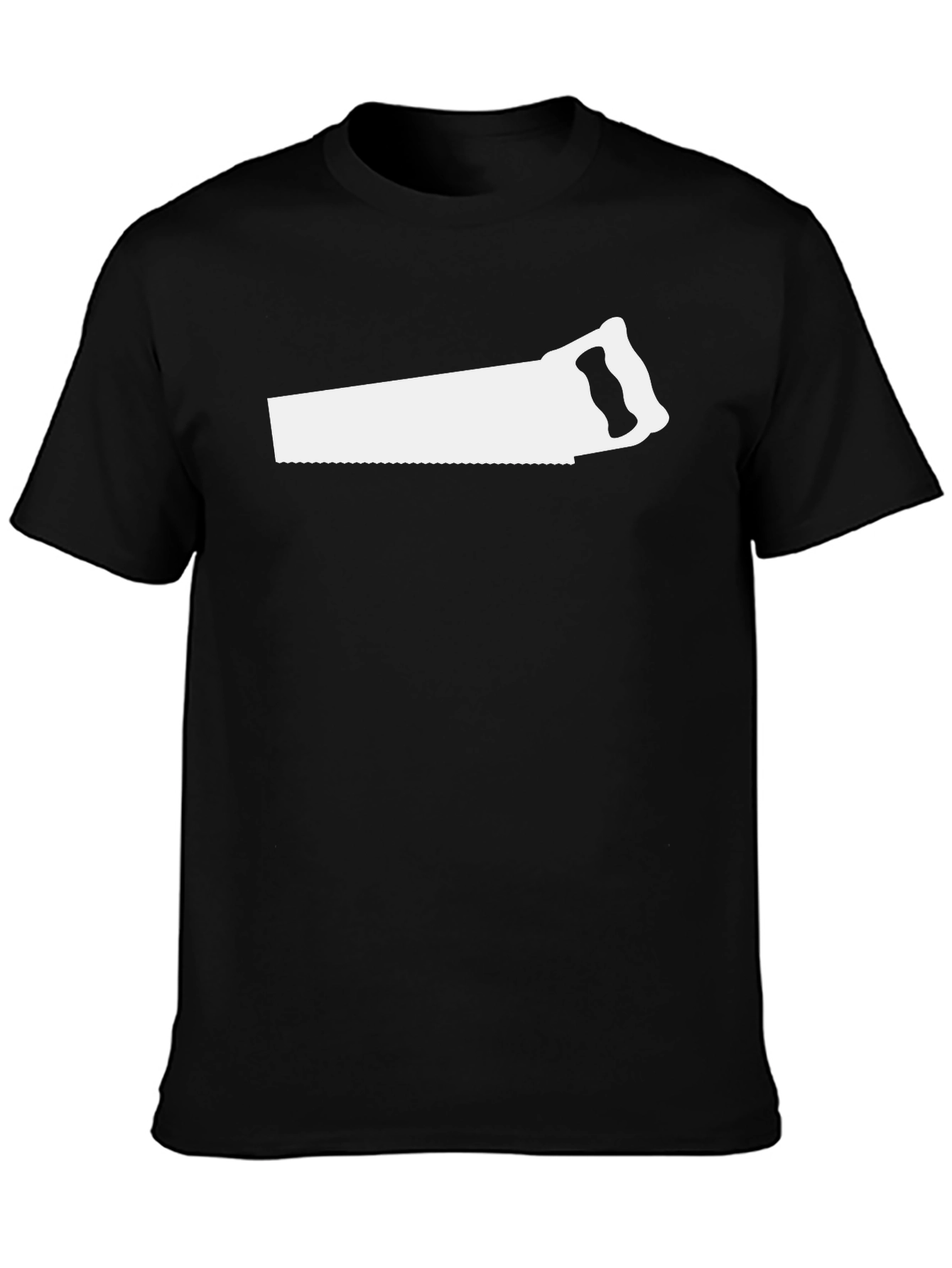 Saw Graphic Black T-Shirt - Mens Novelty Tee