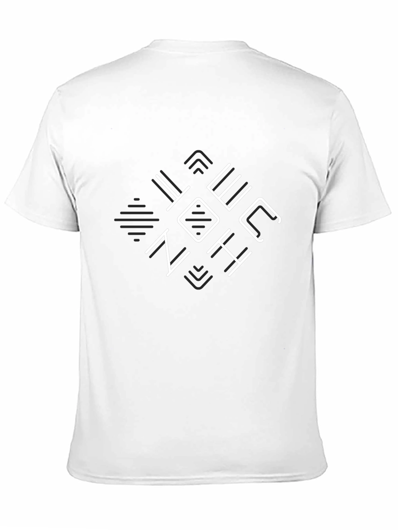 Mens Black Graphic T-Shirt - Geometric Design