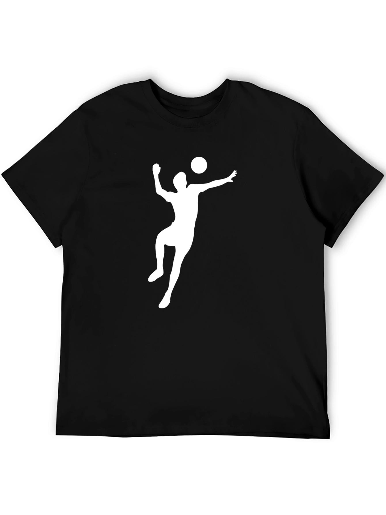Volleyball Player Graphic Tee - Black Cotton T-Shirt