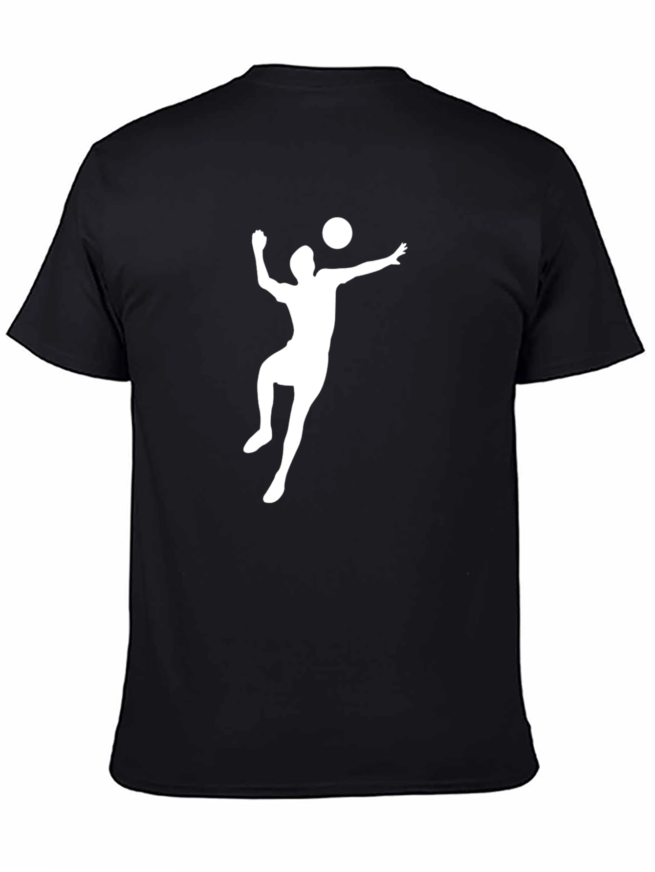 Volleyball Player Graphic Tee - Black Cotton T-Shirt