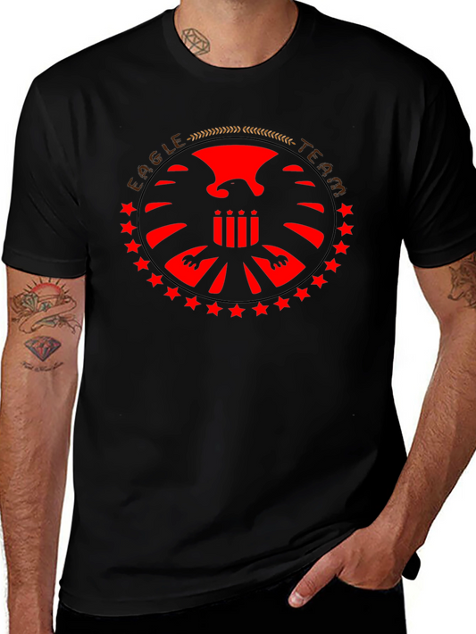 Eagle Team Graphic T-Shirt - Black Cotton Tee