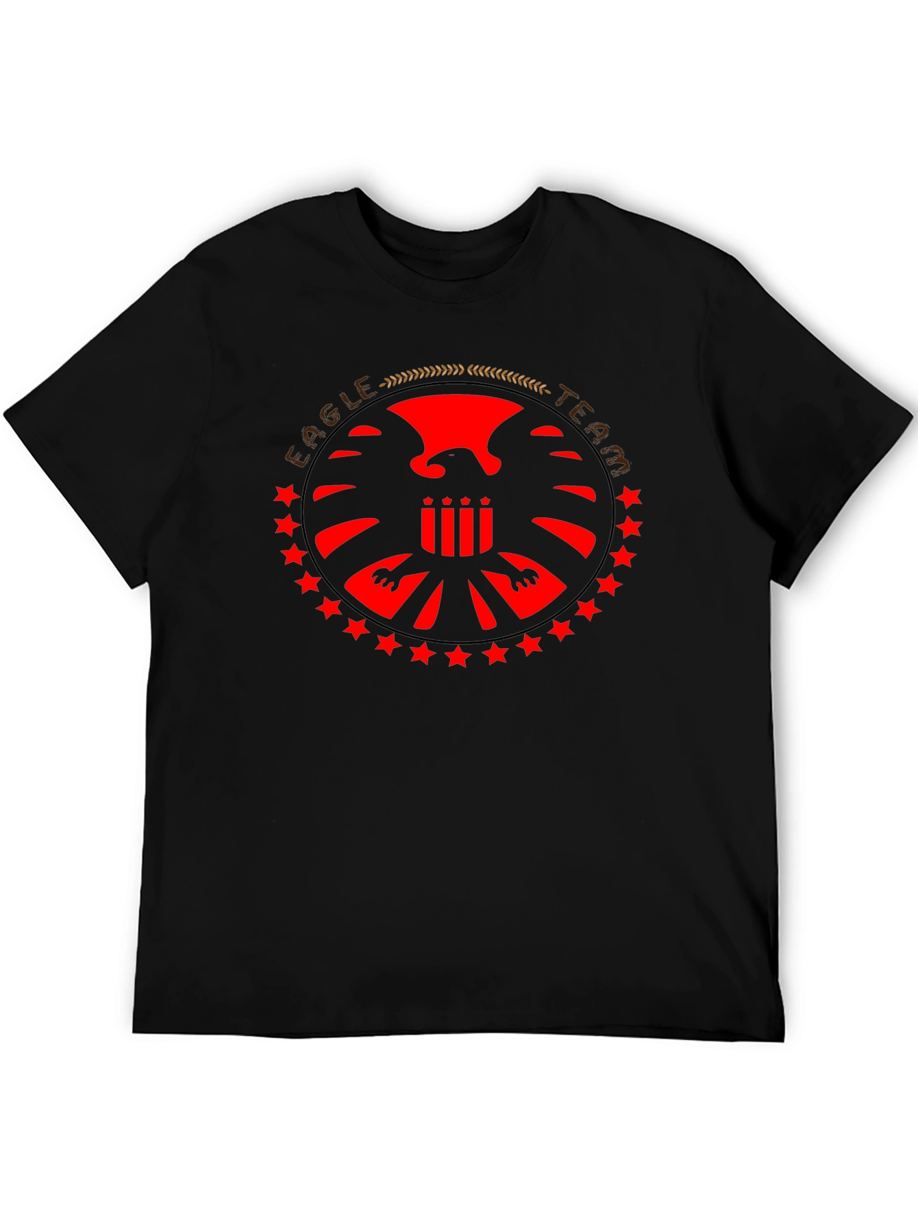 Eagle Team Graphic T-Shirt - Black Cotton Tee