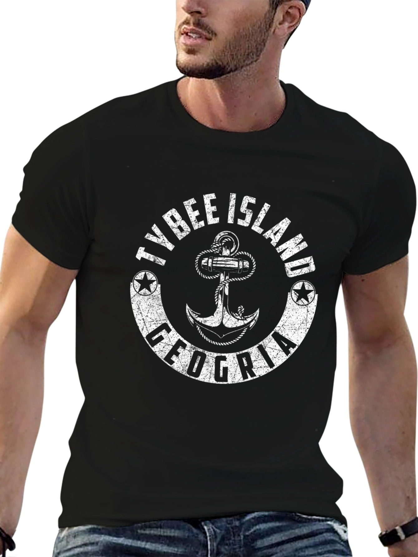 Tybee Island Georgia Anchor Graphic T-Shirt