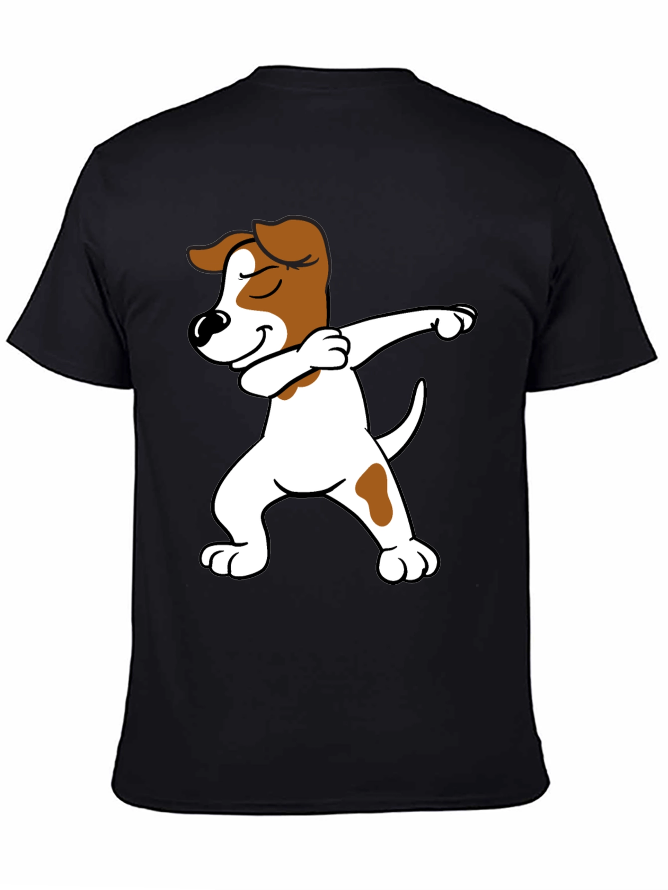 Dabbing Dog Graphic Tee - Black Cotton T-Shirt