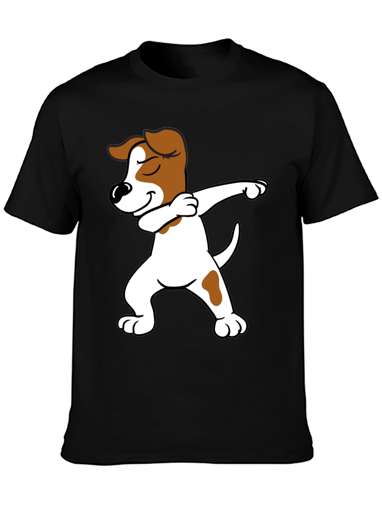 Dabbing Dog Graphic Tee - Black Cotton T-Shirt