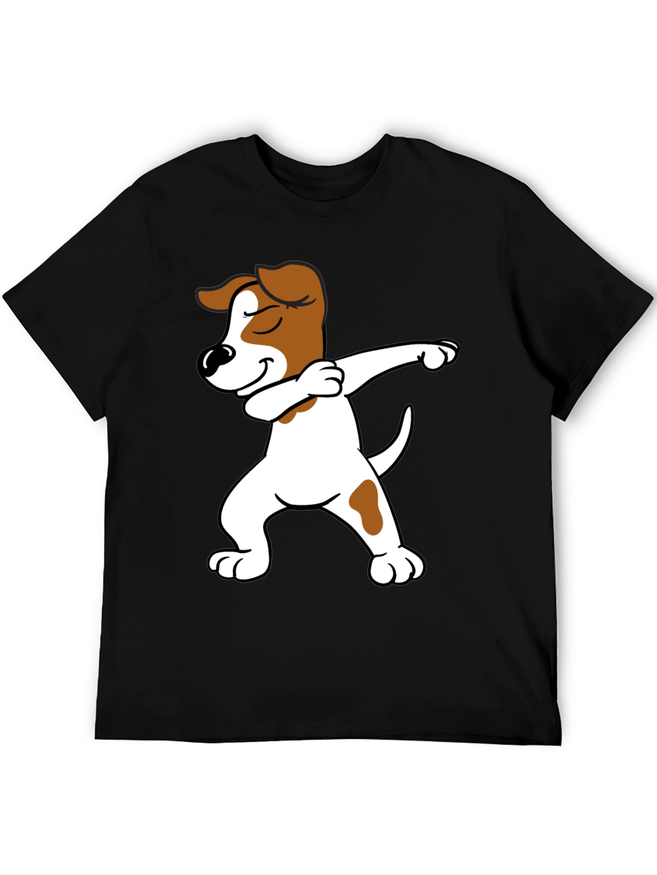 Dabbing Dog Graphic Tee - Black Cotton T-Shirt
