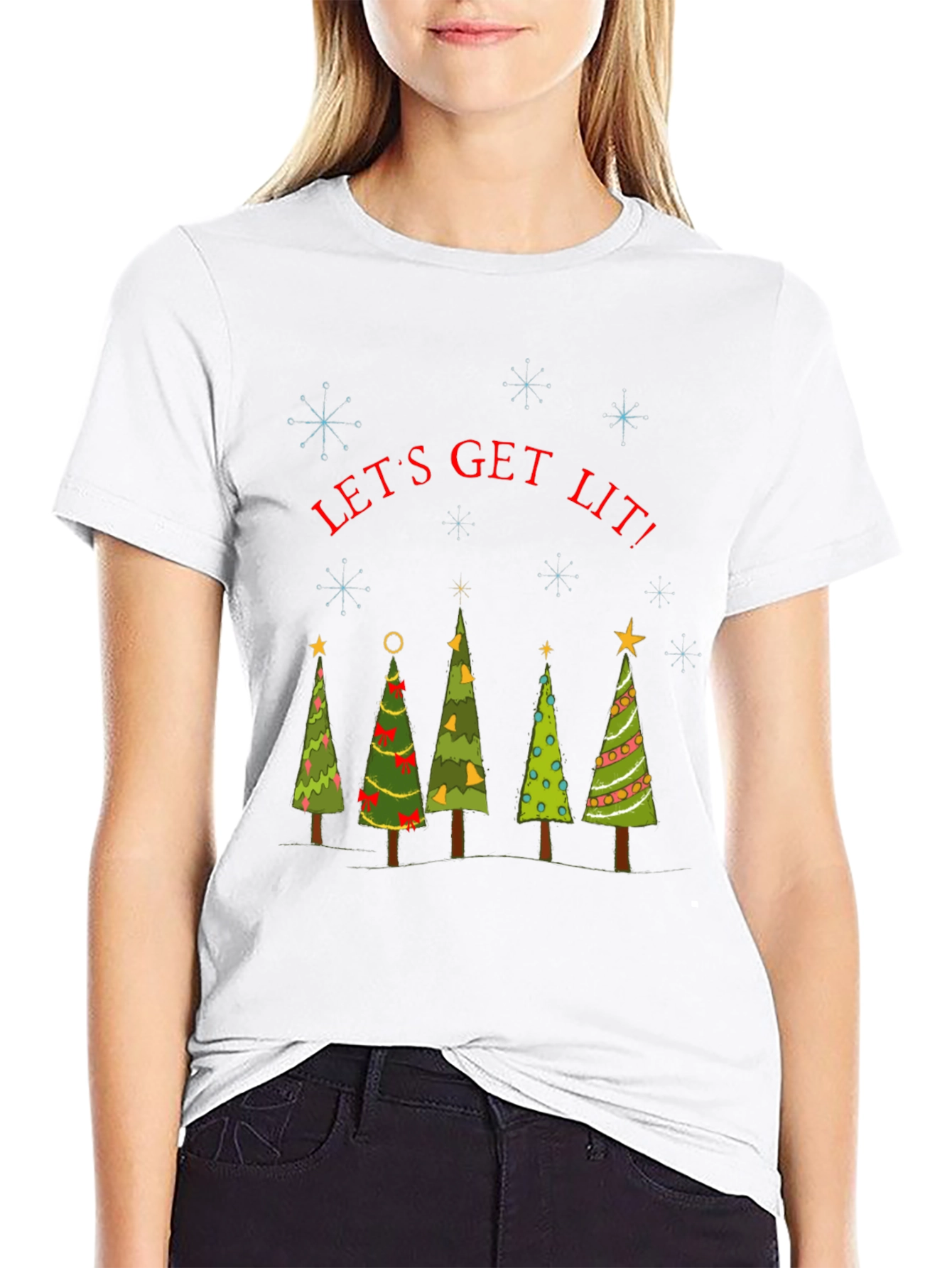 Lets Get Lit Christmas Trees T-Shirt