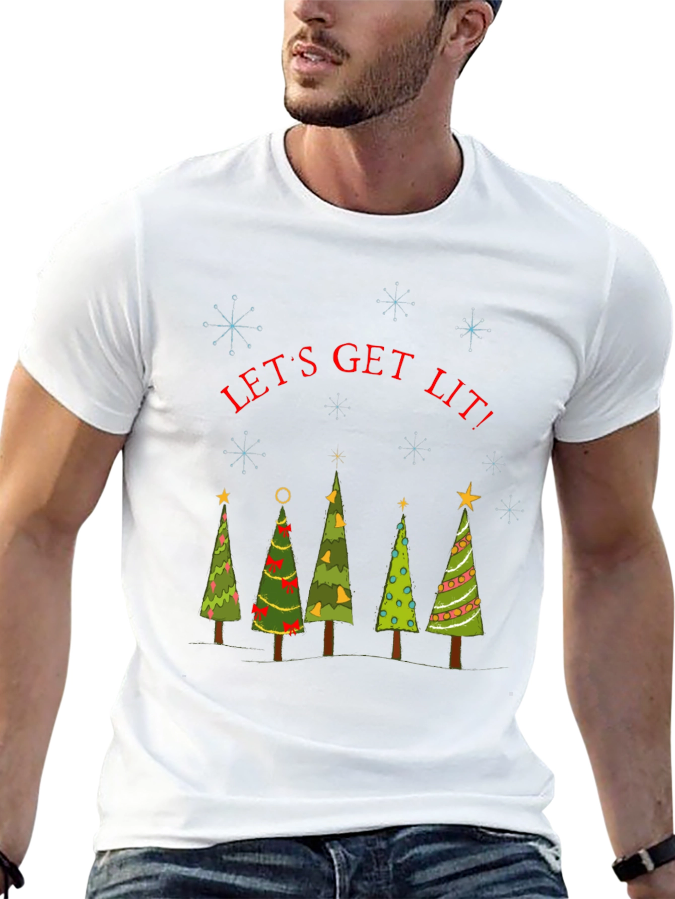 Lets Get Lit Christmas Trees T-Shirt