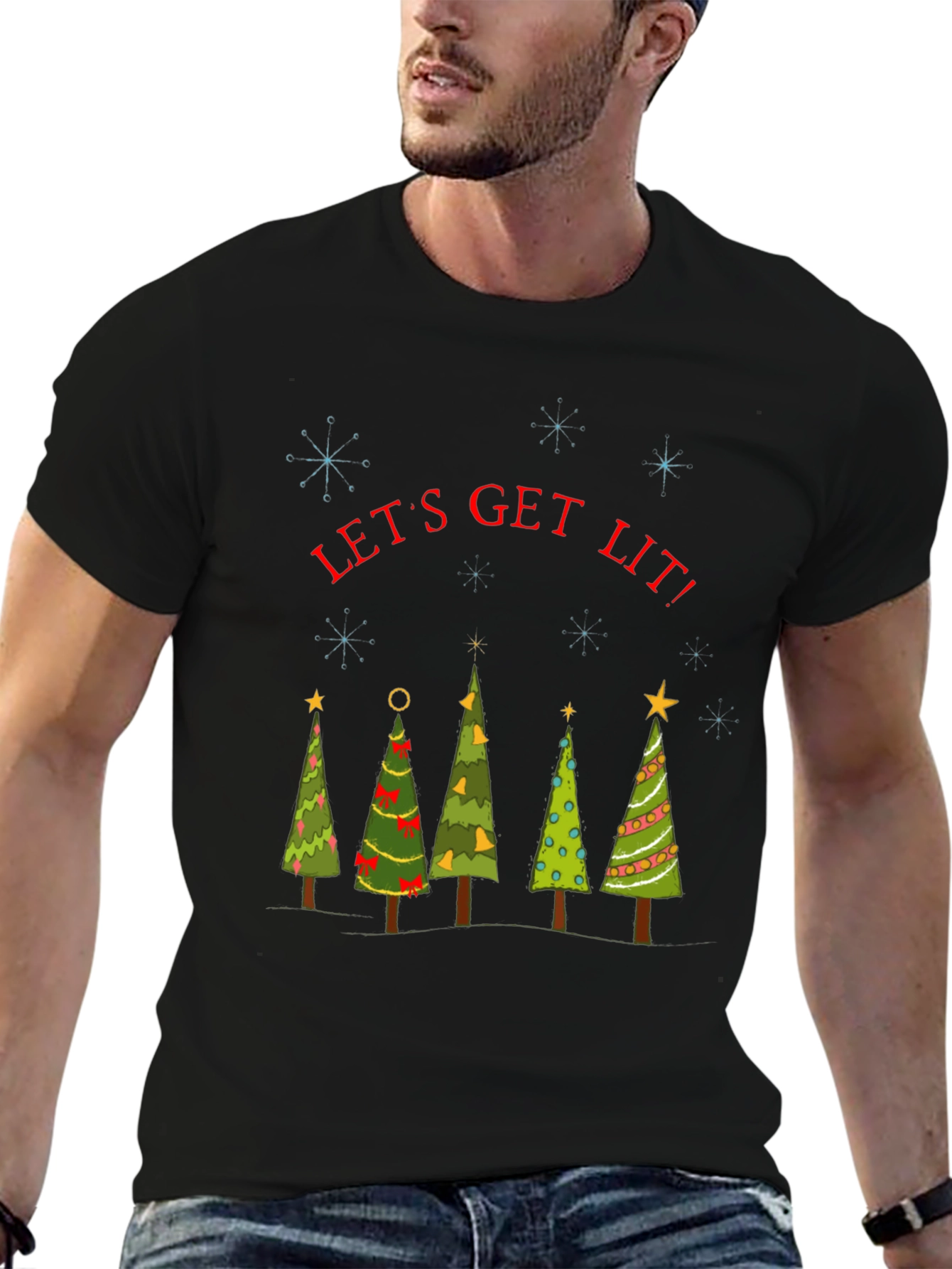 Lets Get Lit Christmas Trees T-Shirt