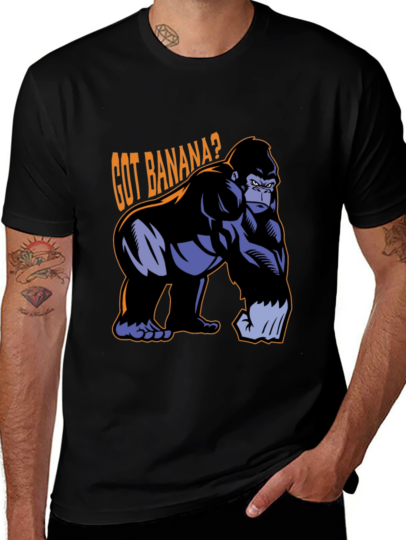 Got Banana? Gorilla Graphic Black T-Shirt