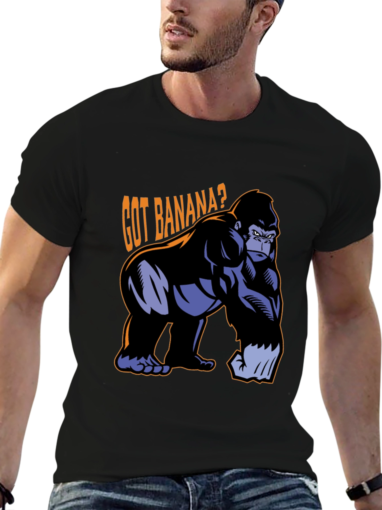 Got Banana? Gorilla Graphic Black T-Shirt