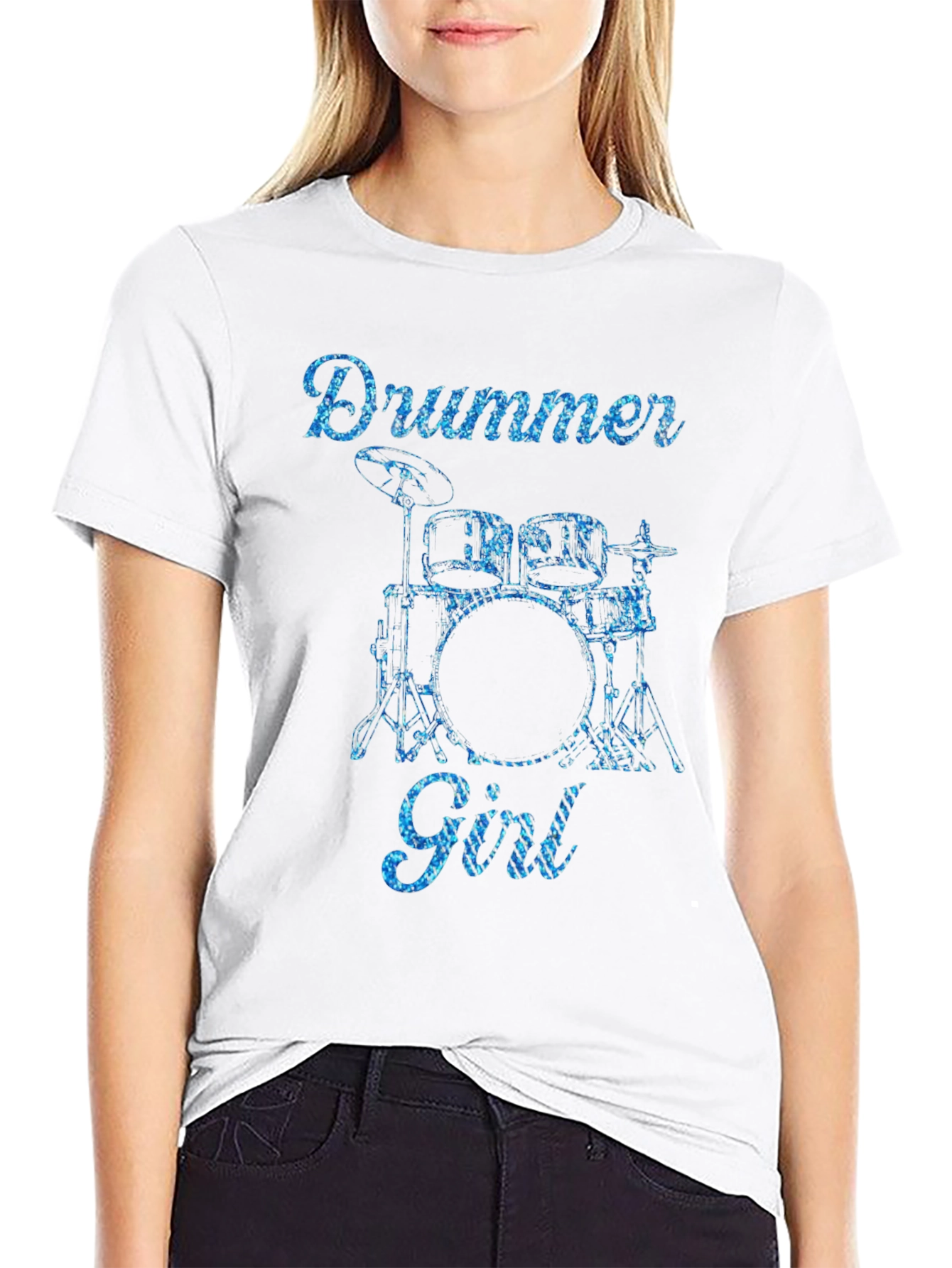 Drummer Girl Graphic Tee - Music Lover T-Shirt